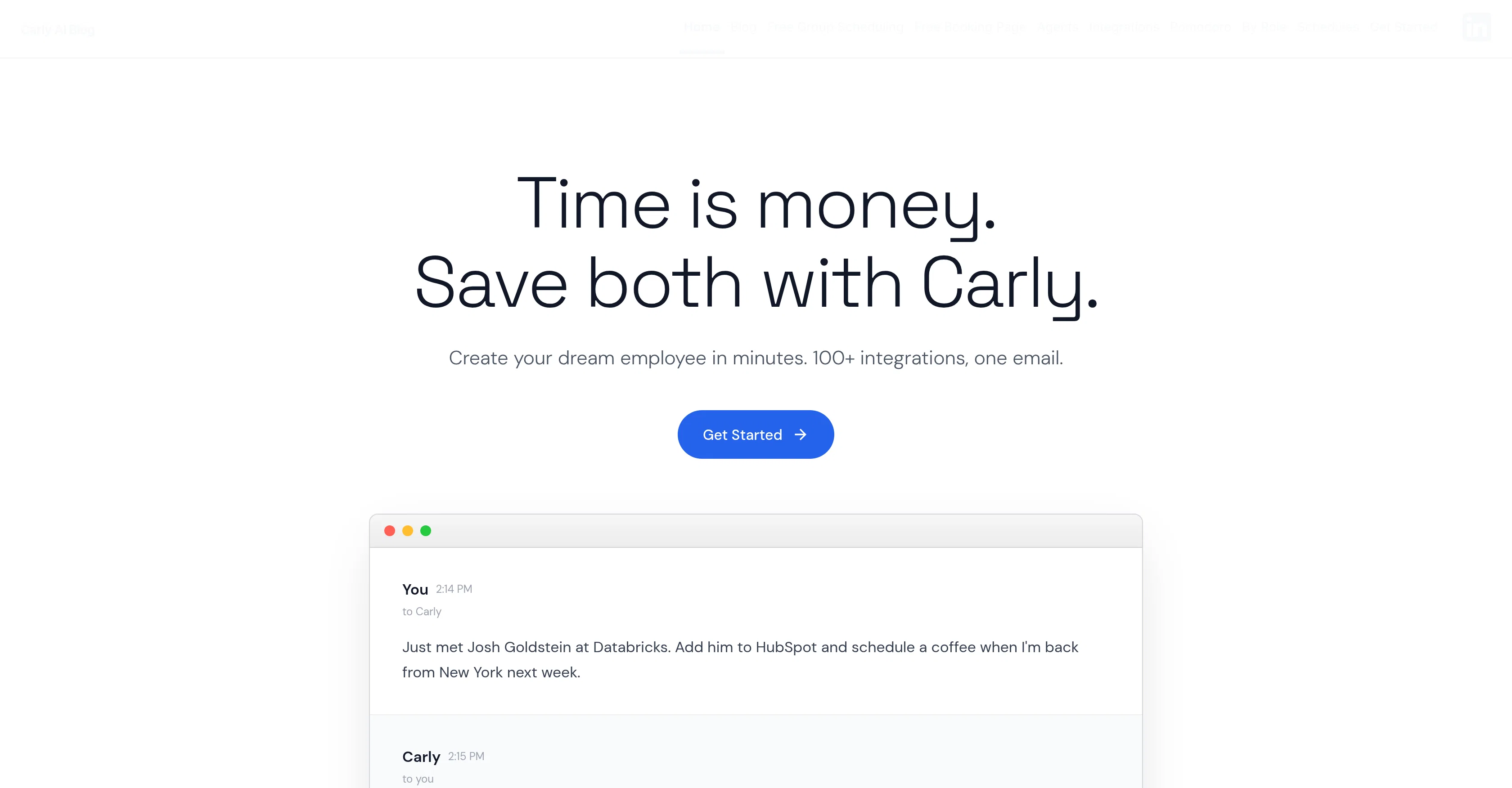Carly AI website