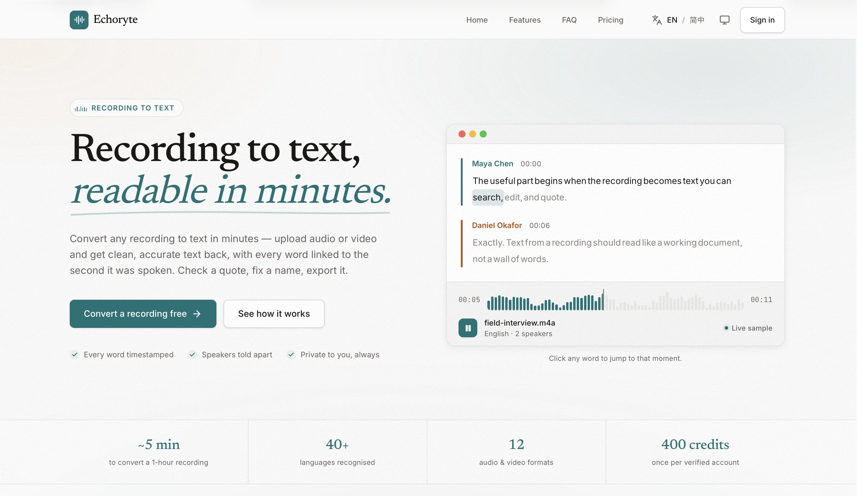 Echoryte website
