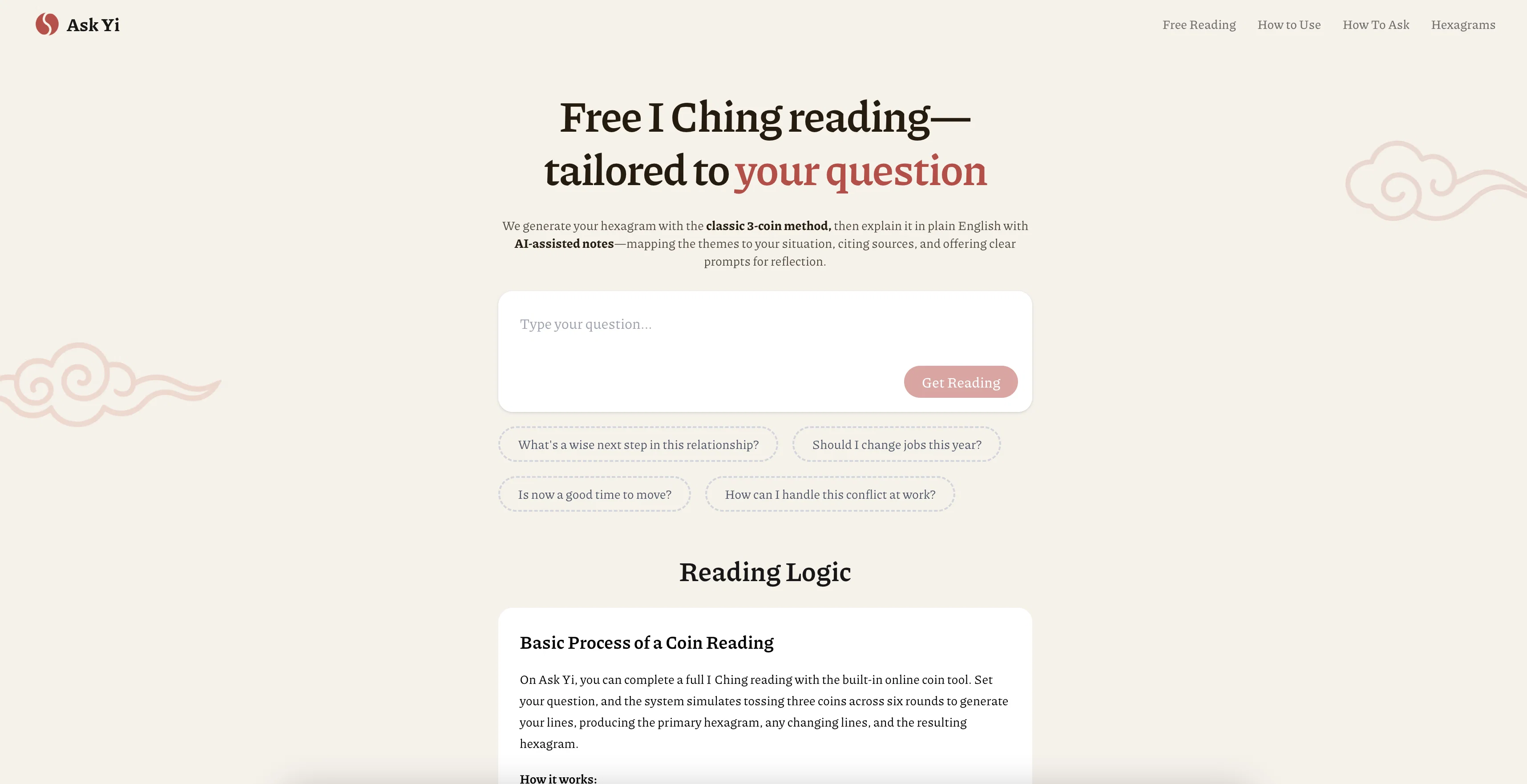 Ask Yi - I Ching Reading website