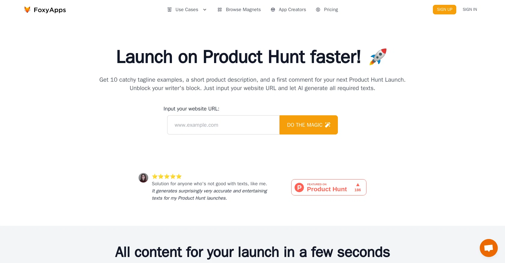 Product hunt launcher website