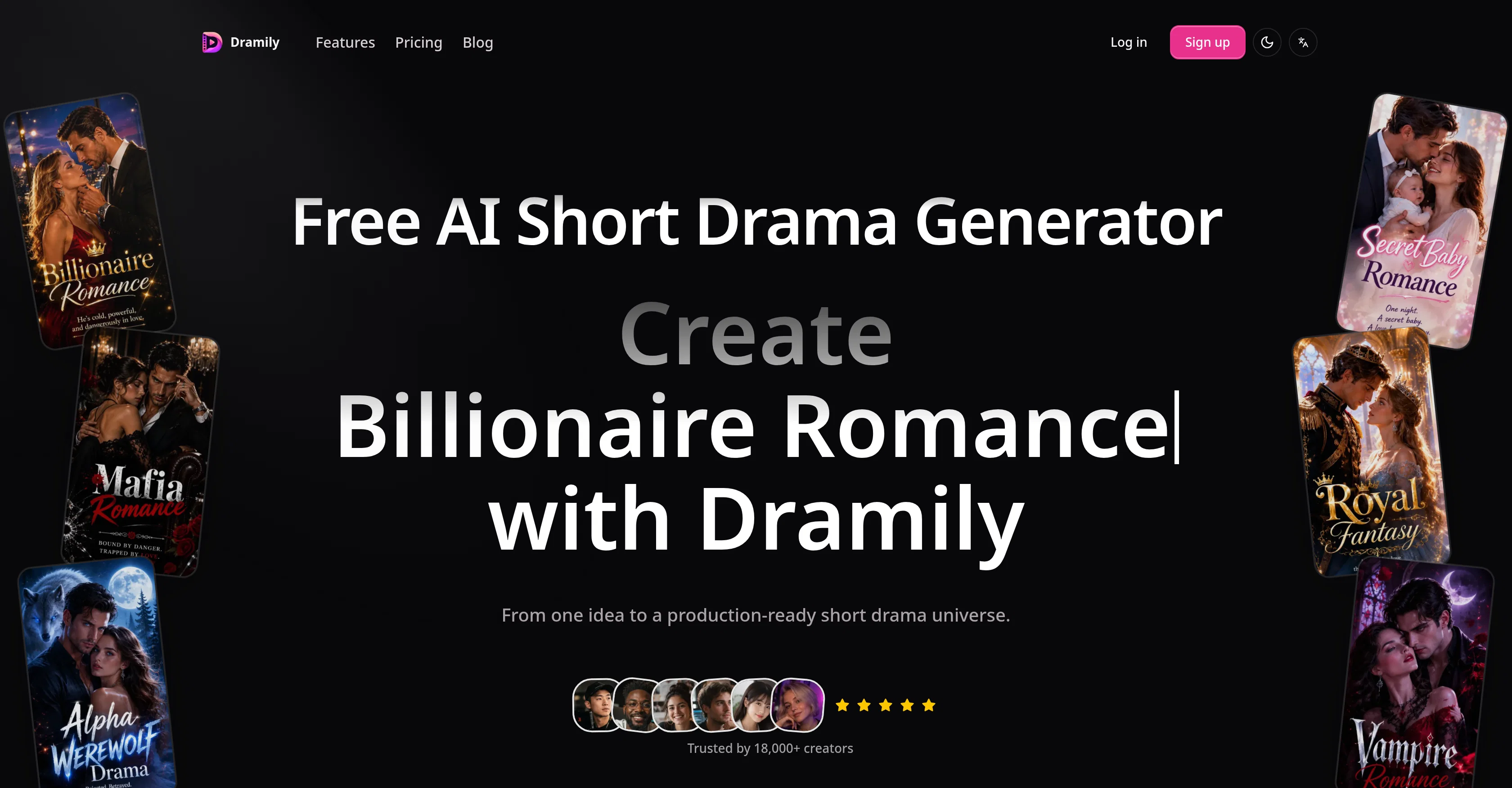 Dramily - AI Short Drama Generator website