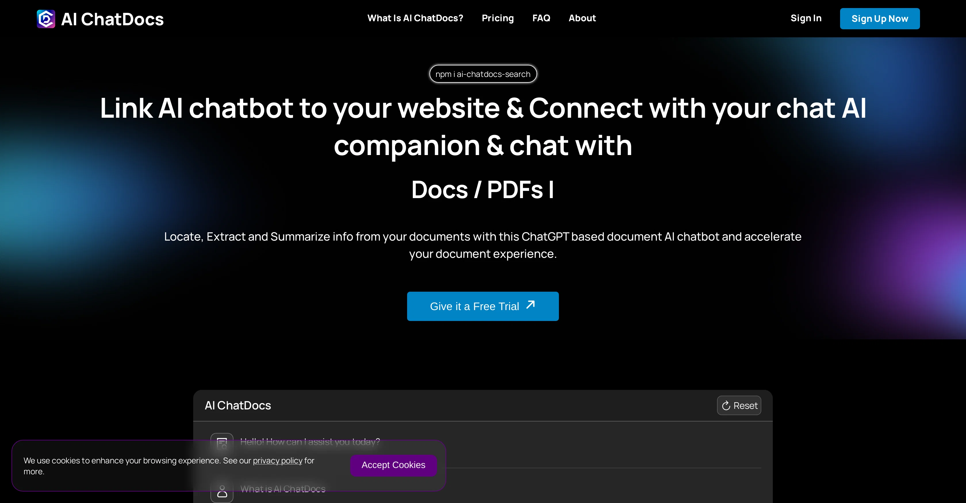 AI ChatDocs website