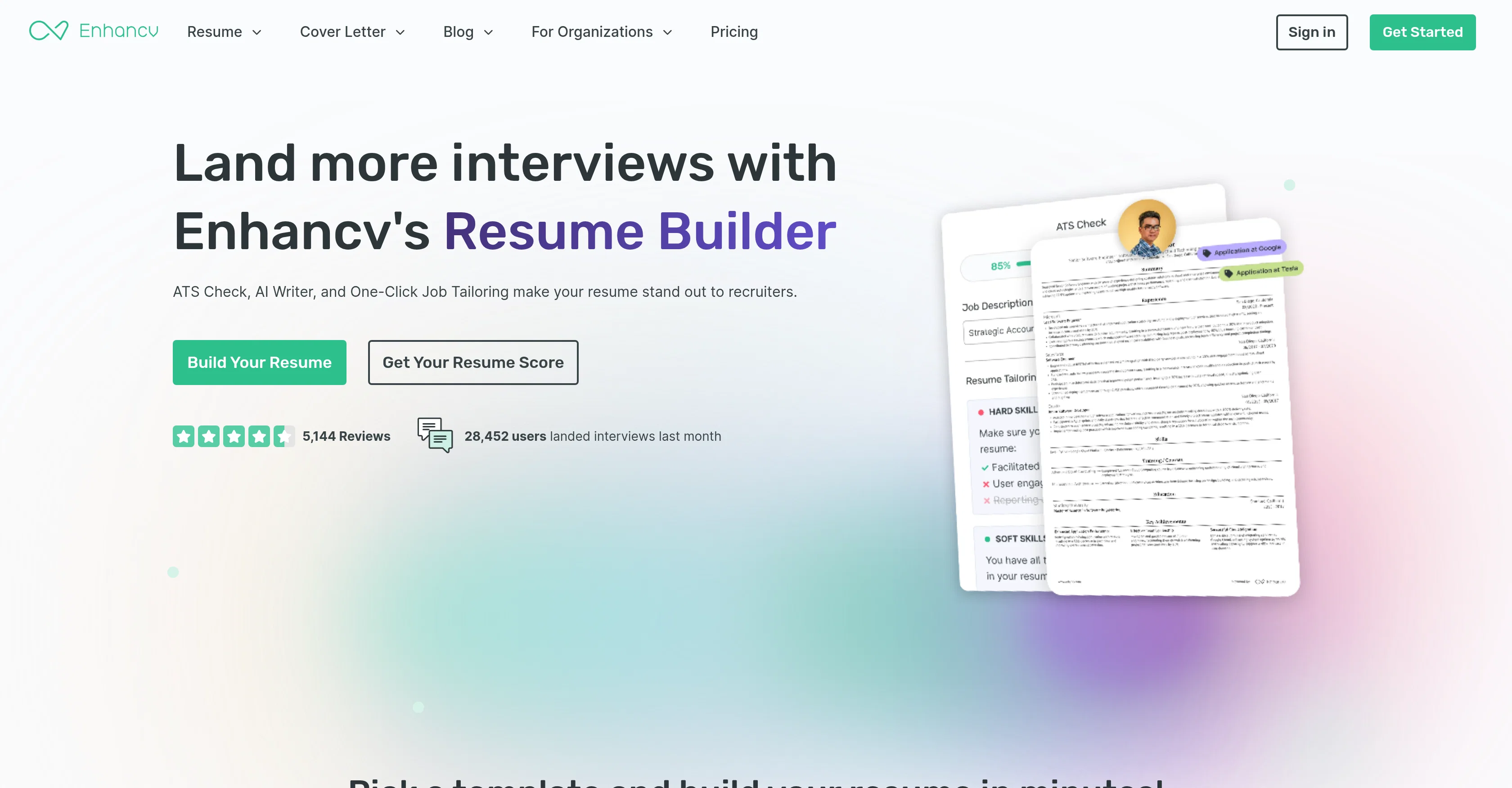 Enhancv website