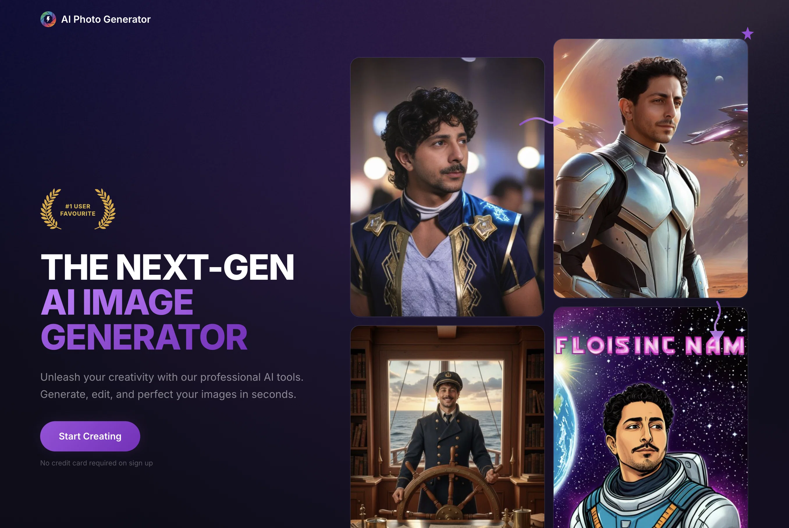 AI Photo Generator website