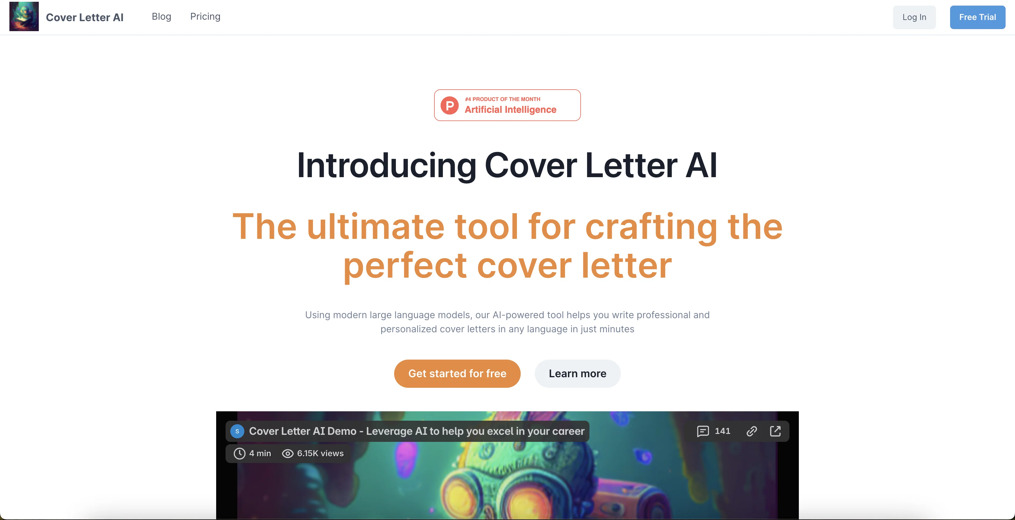 Cover Letter AI website