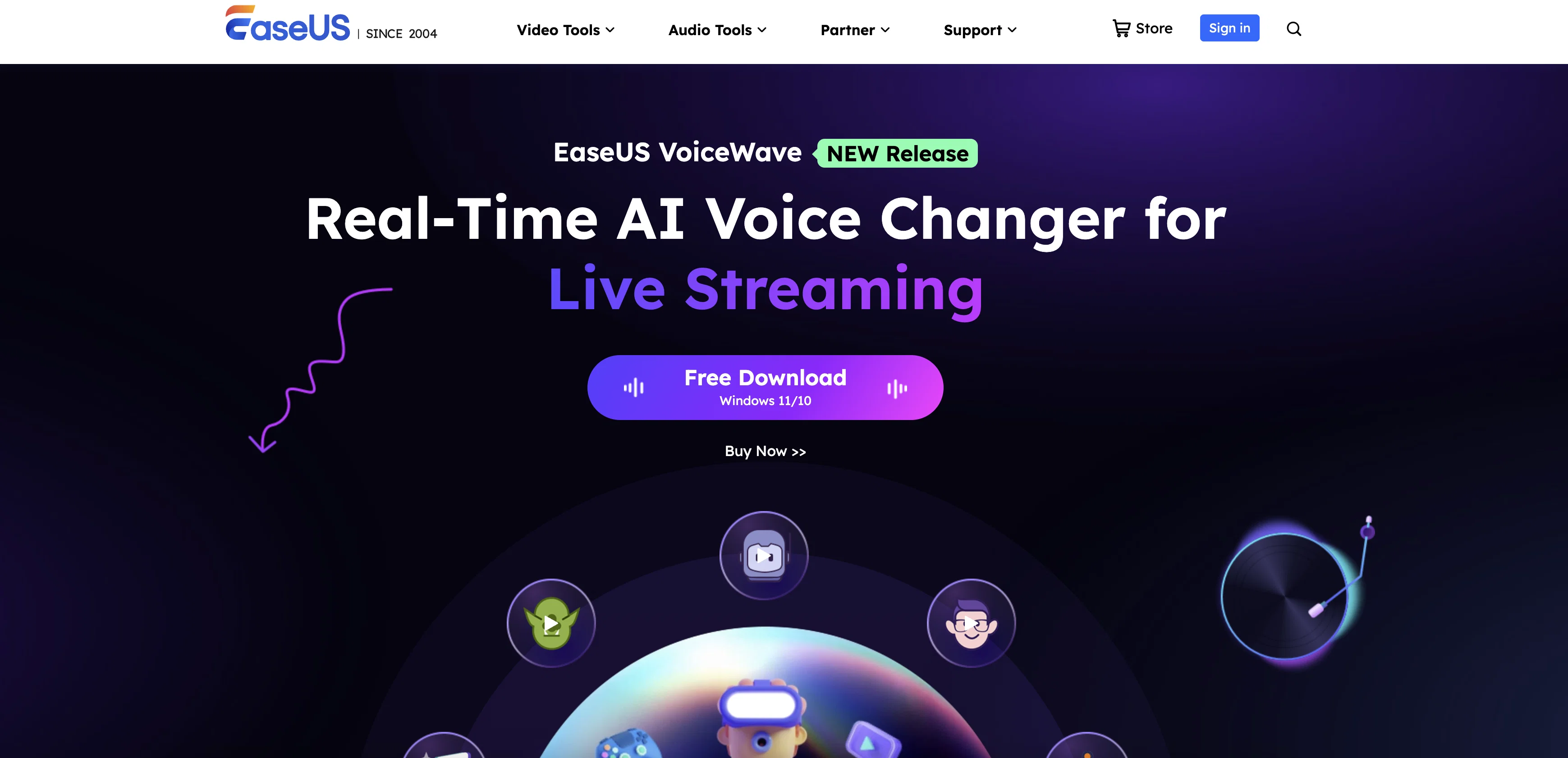EaseUS VoiceWave website