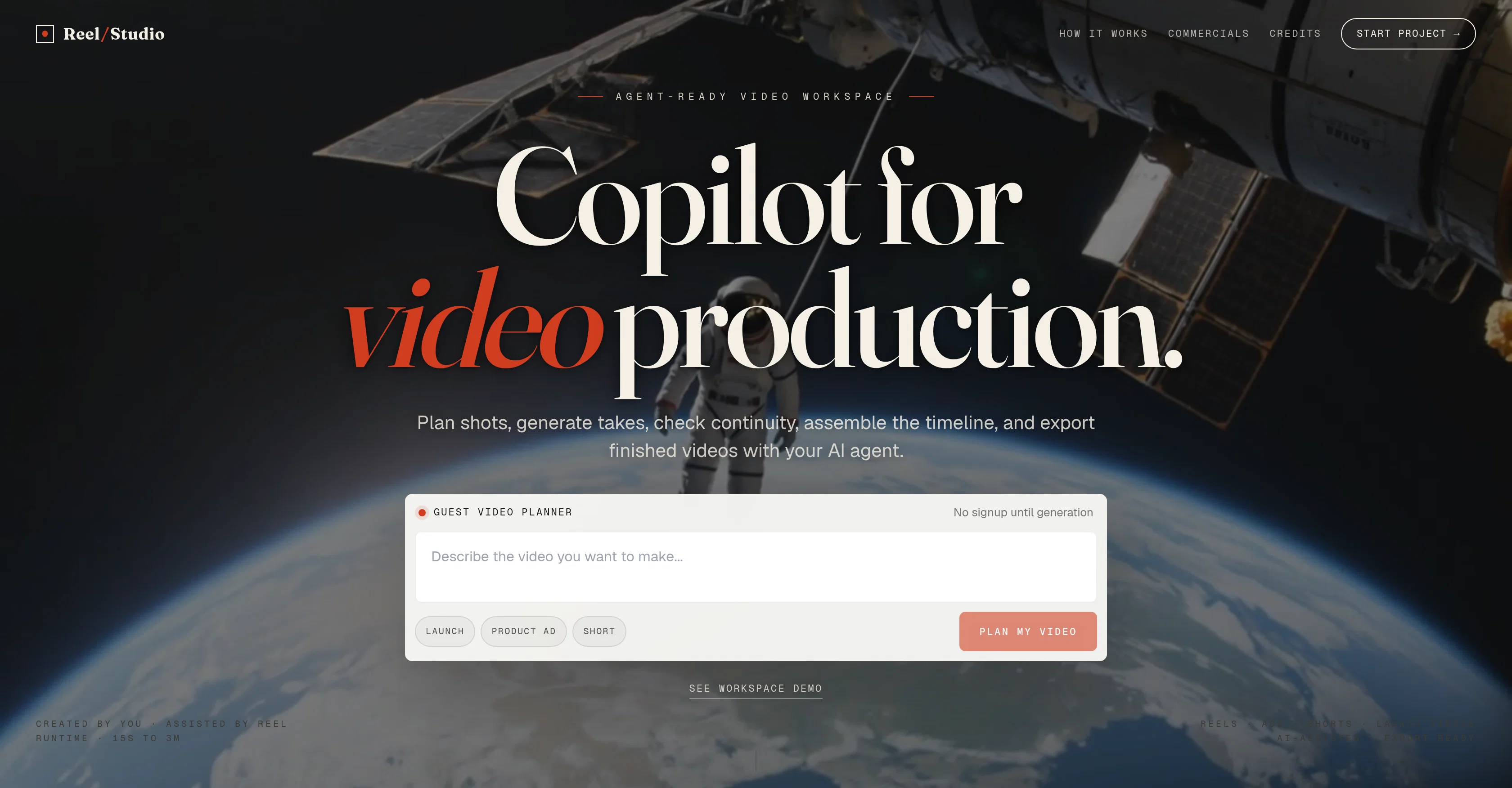 Reel Studio website