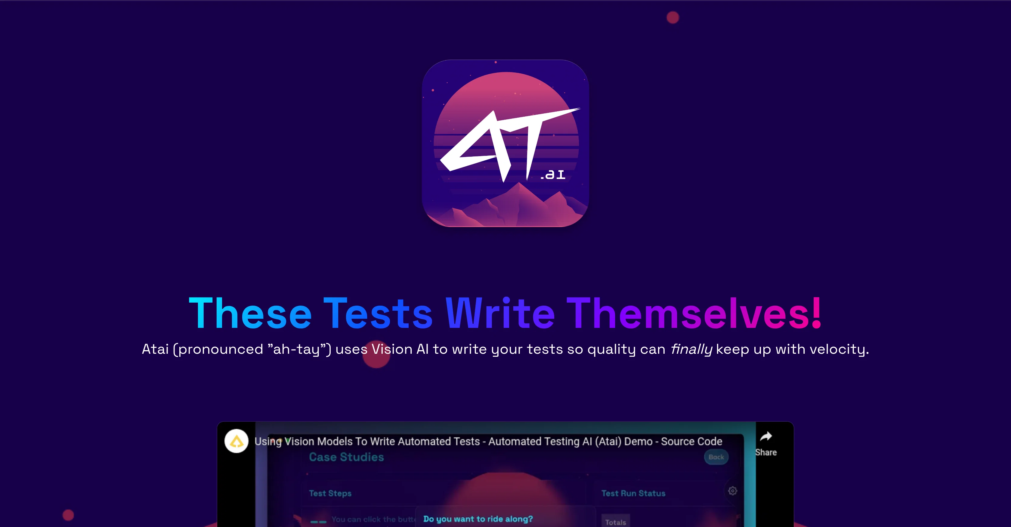 Atai - Automated Testing AI website