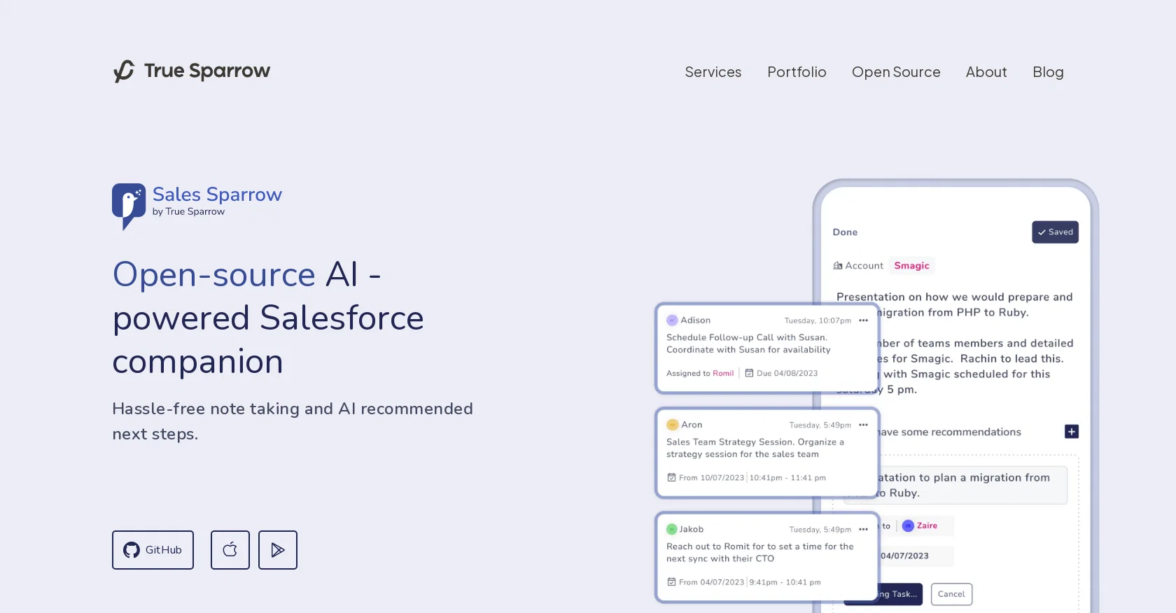 Sales Sparrow website