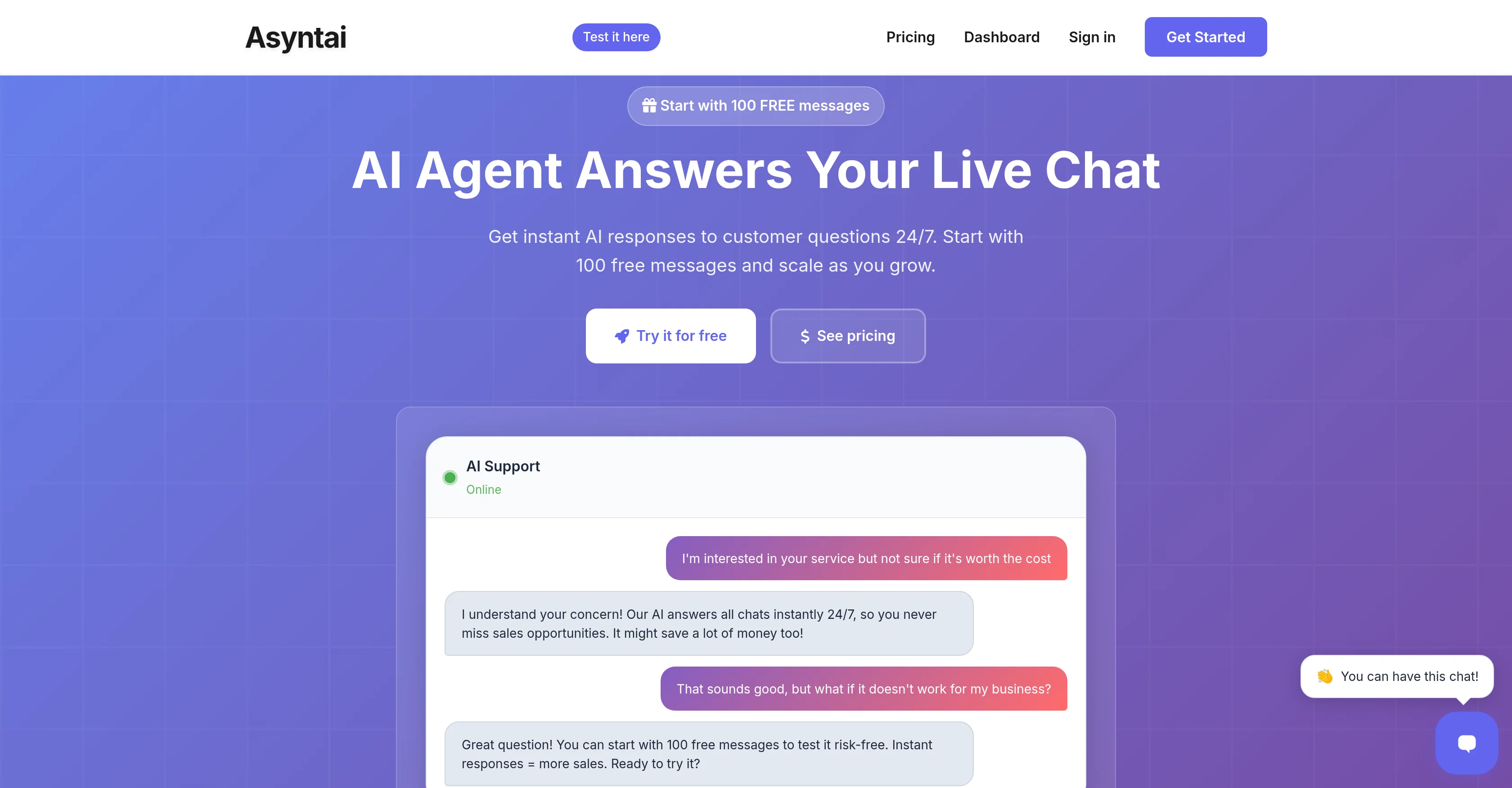 Asyntai website