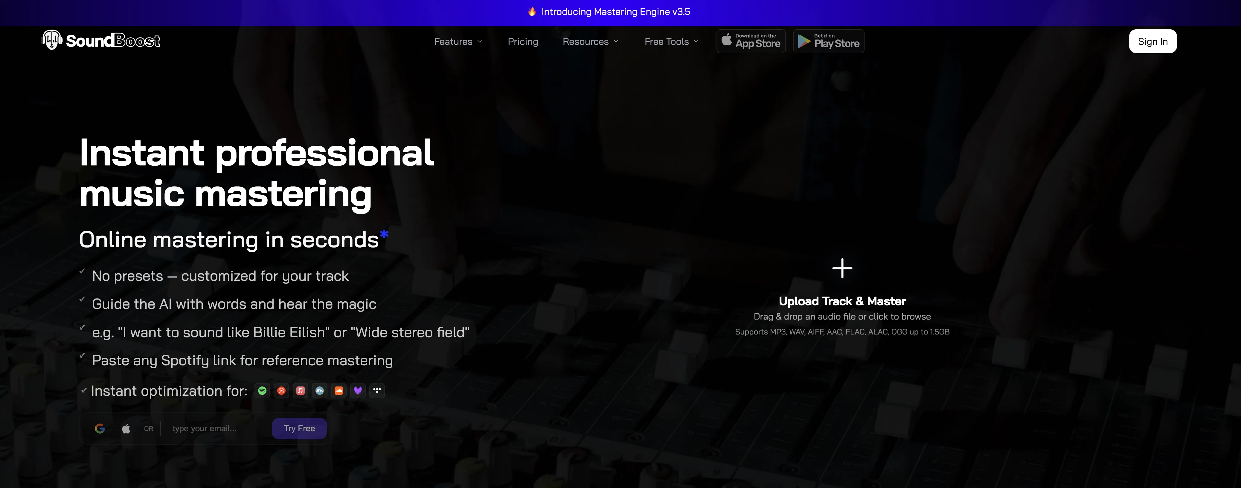 SoundBoost website