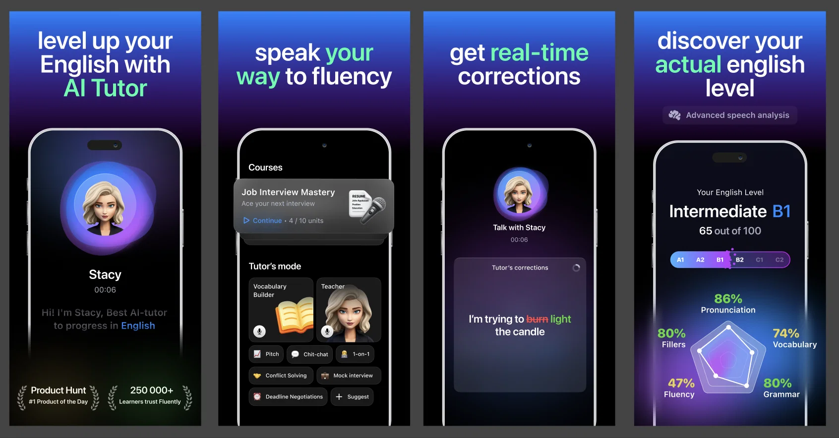Fluently: AI English Tutor website