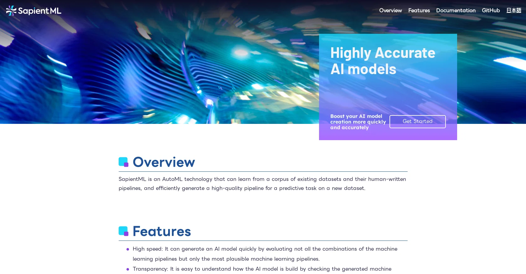 SapientML website