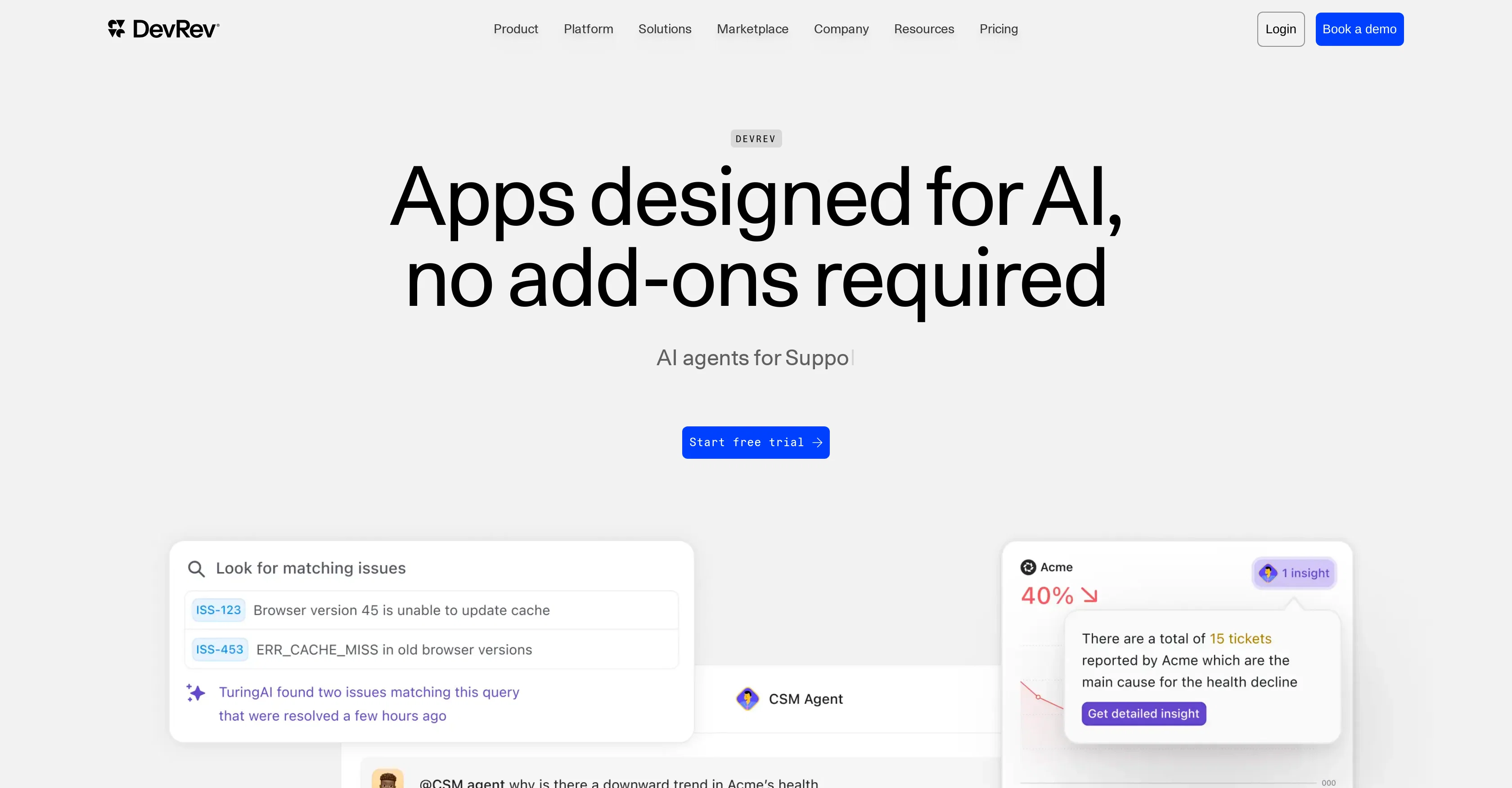 DevRev AgentOS website