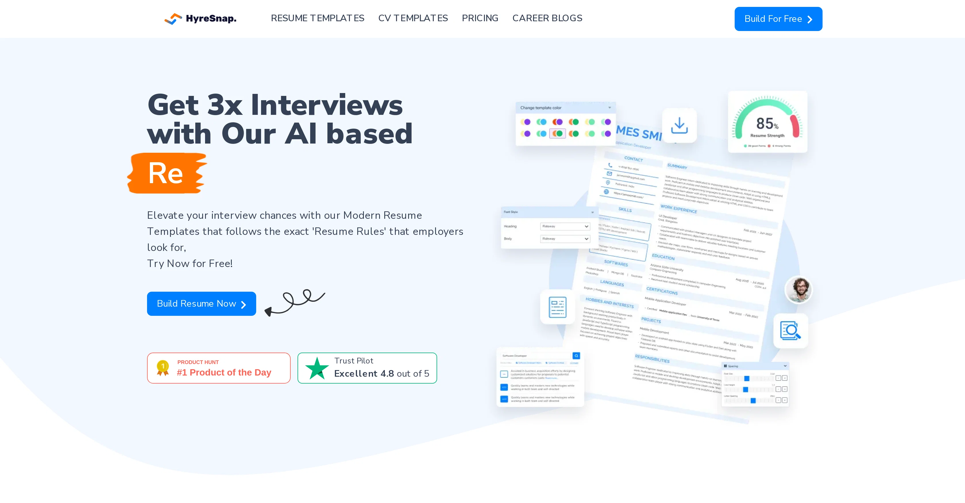 HyreSnap website