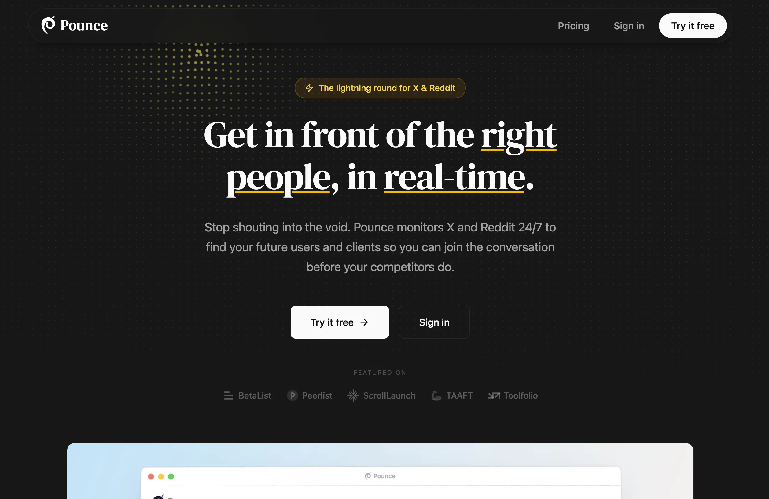 Pounce website