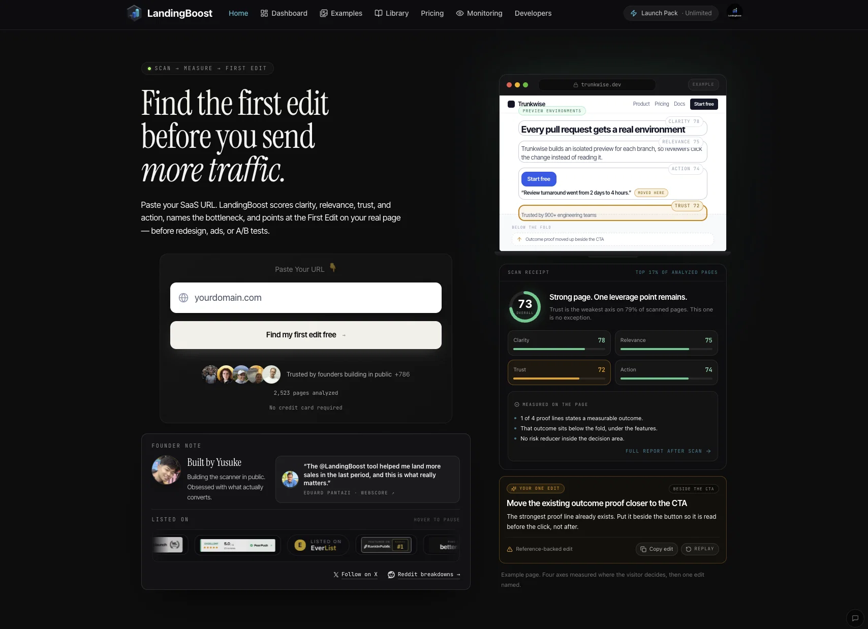 LandingBoost website
