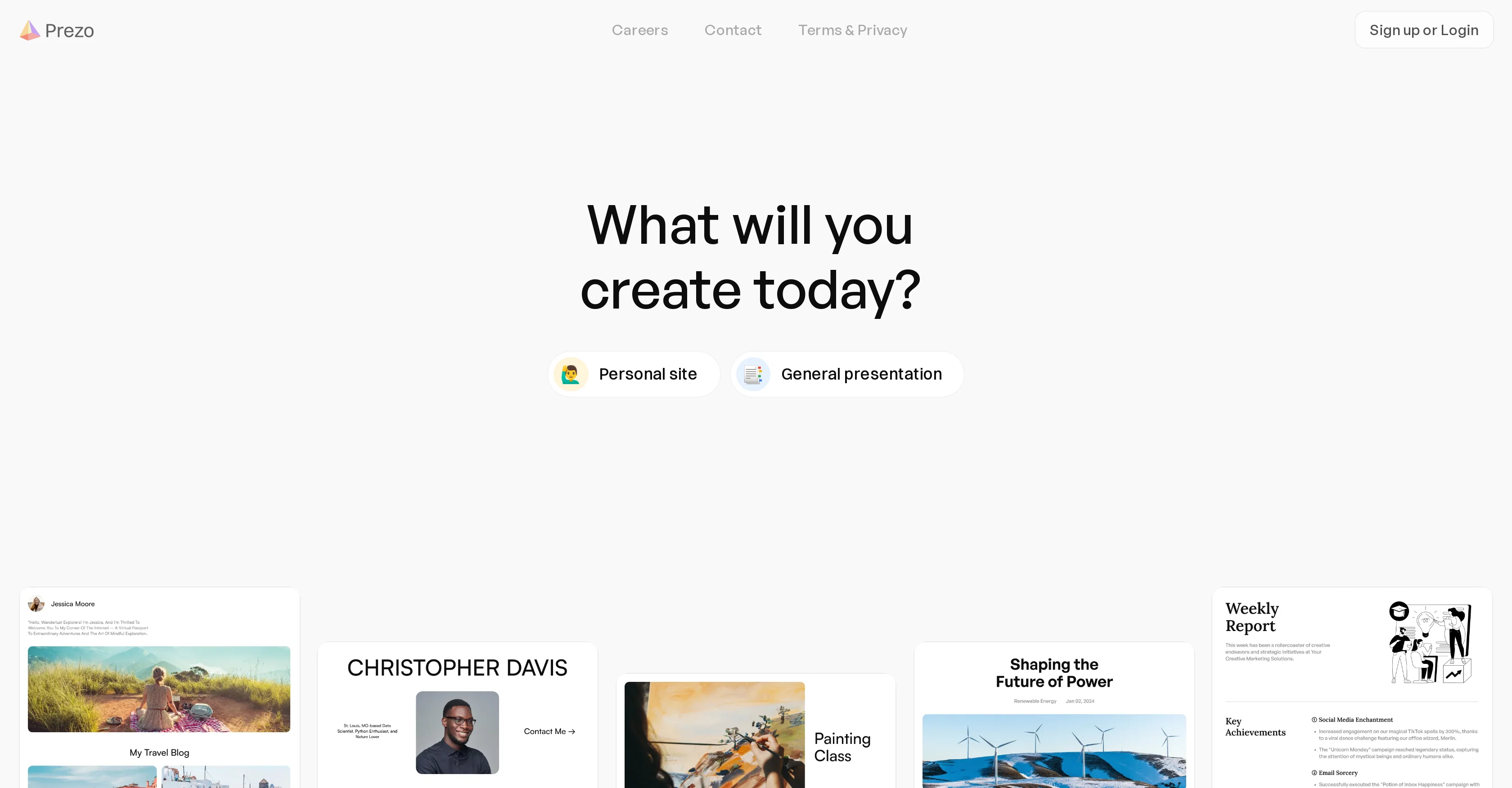Prezo website