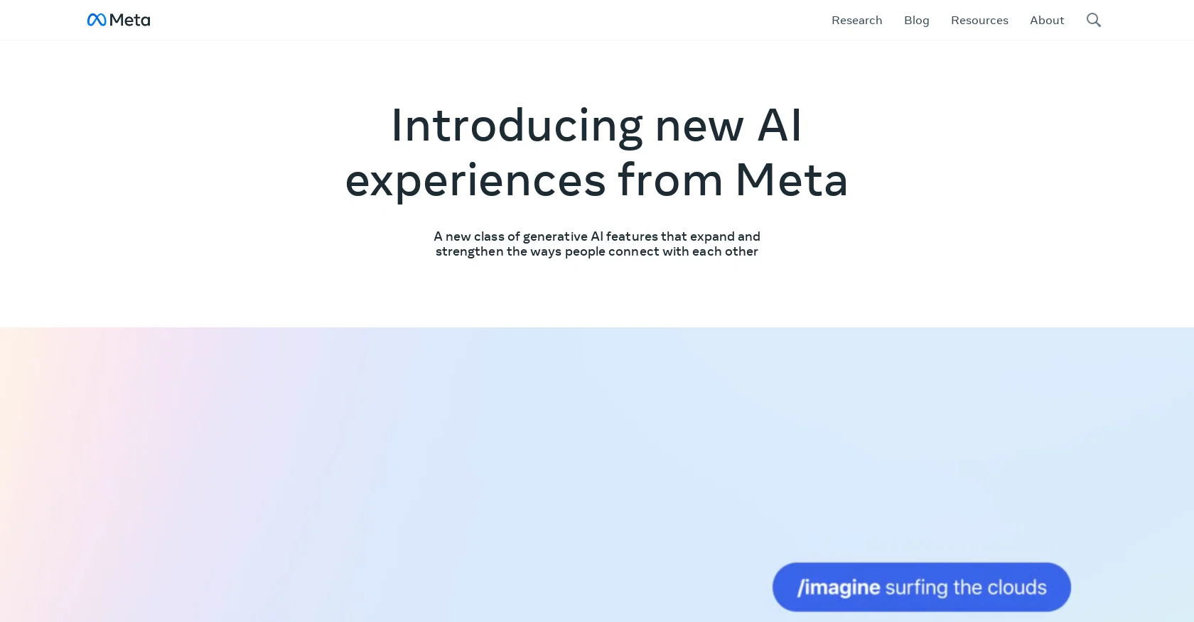 GenAI by Meta website