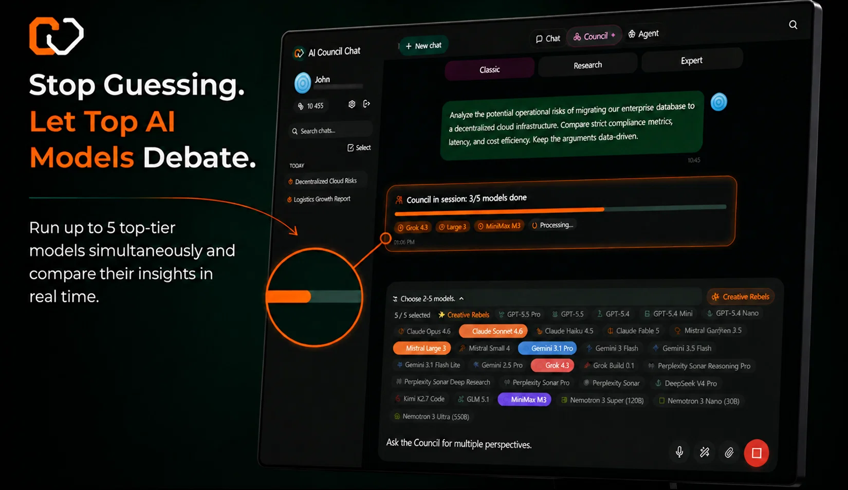 AI Council Chat website