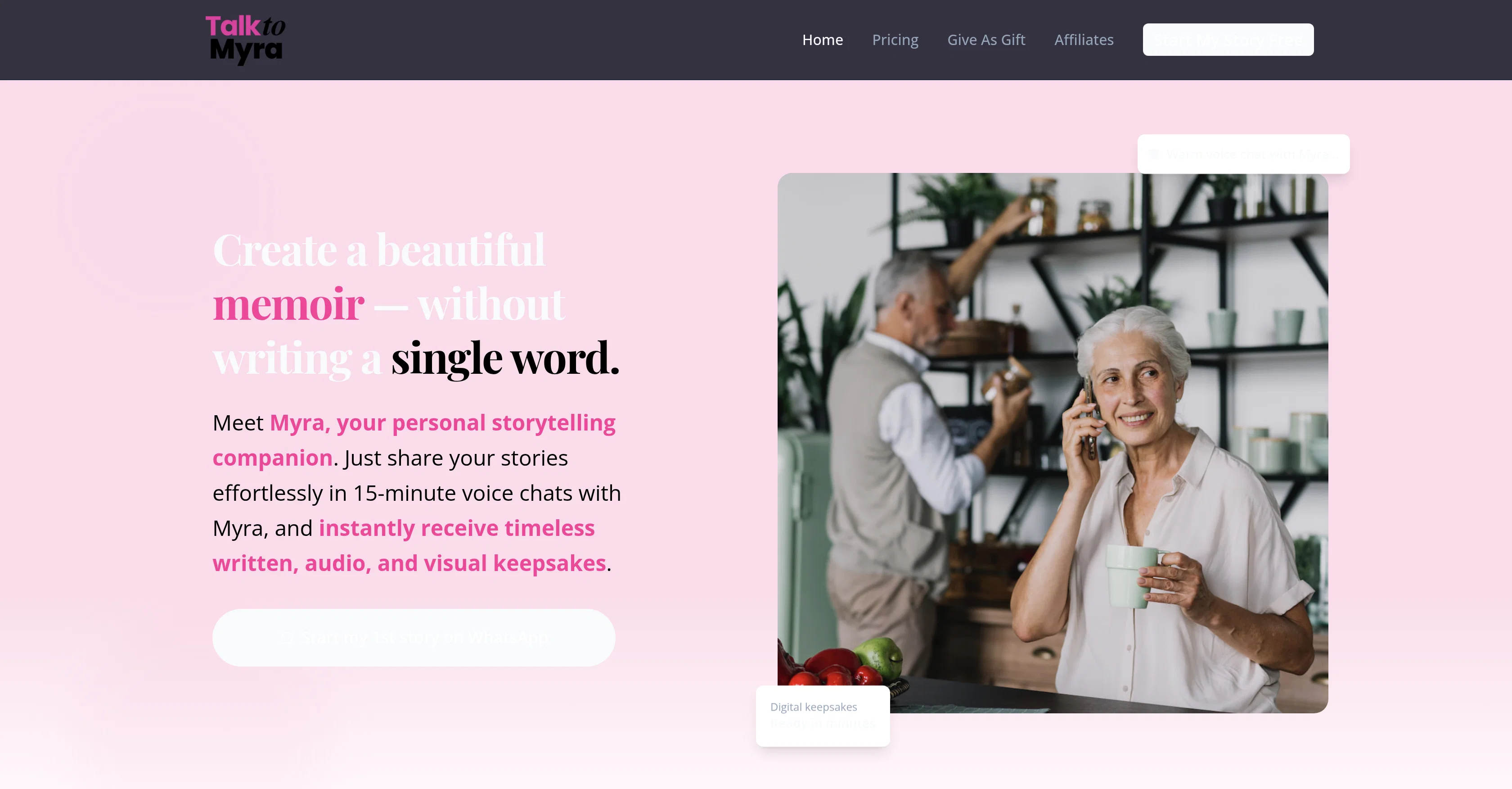 Talk To Myra website