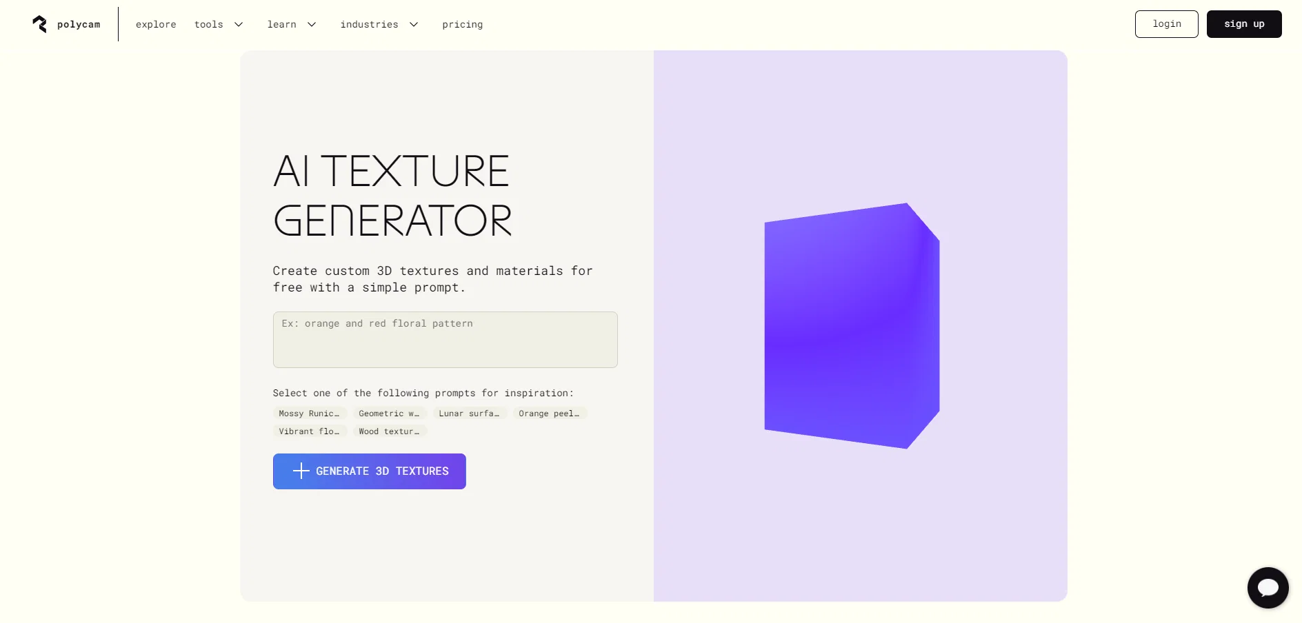 3D textures by Polycam website