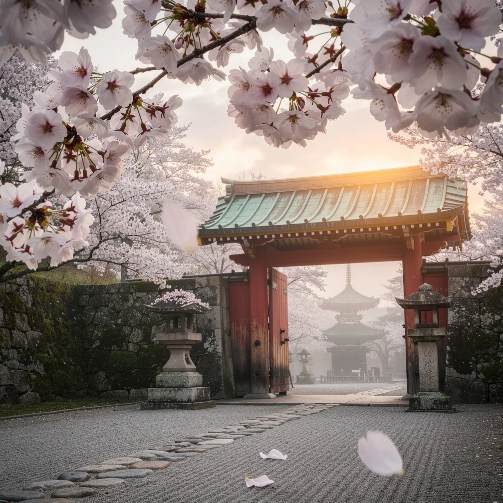 Typed in Japanese: "桜と寺"