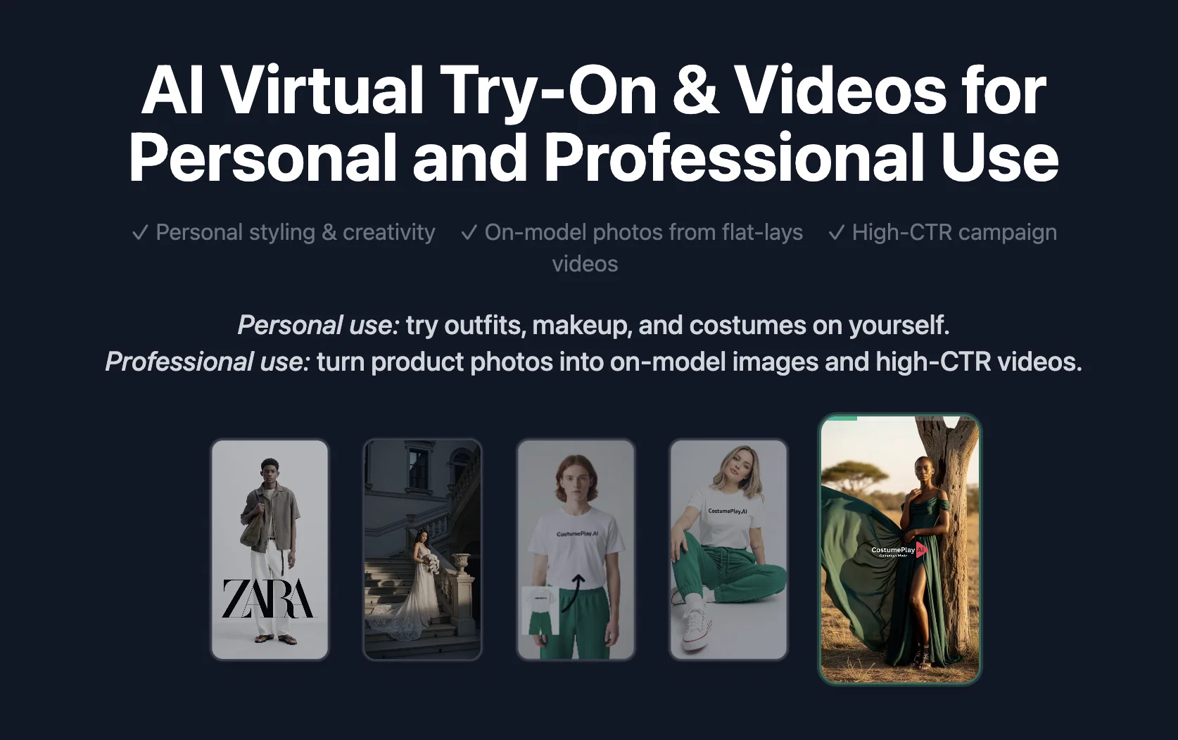 CostumePlay AI website