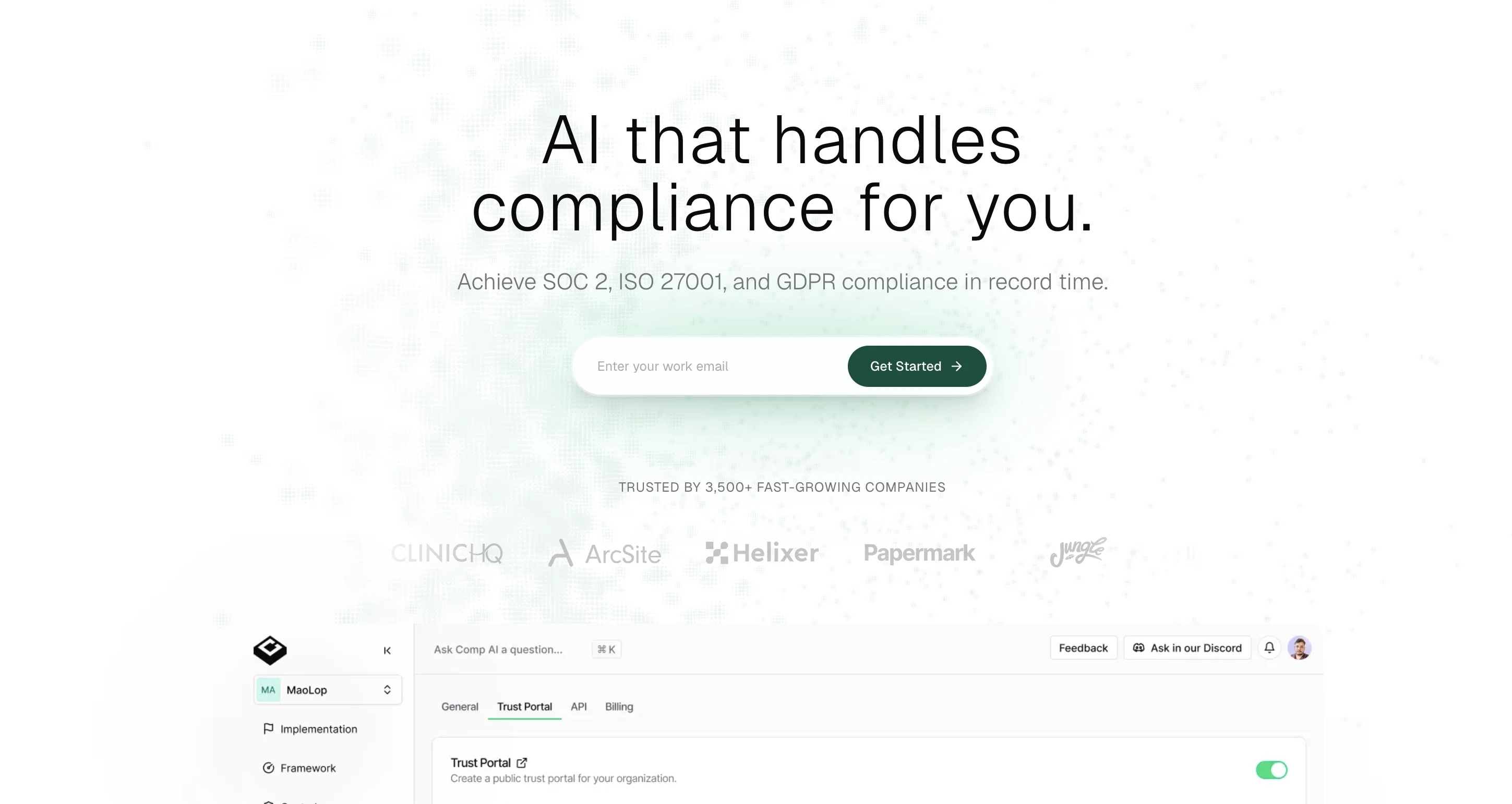 Comp AI website