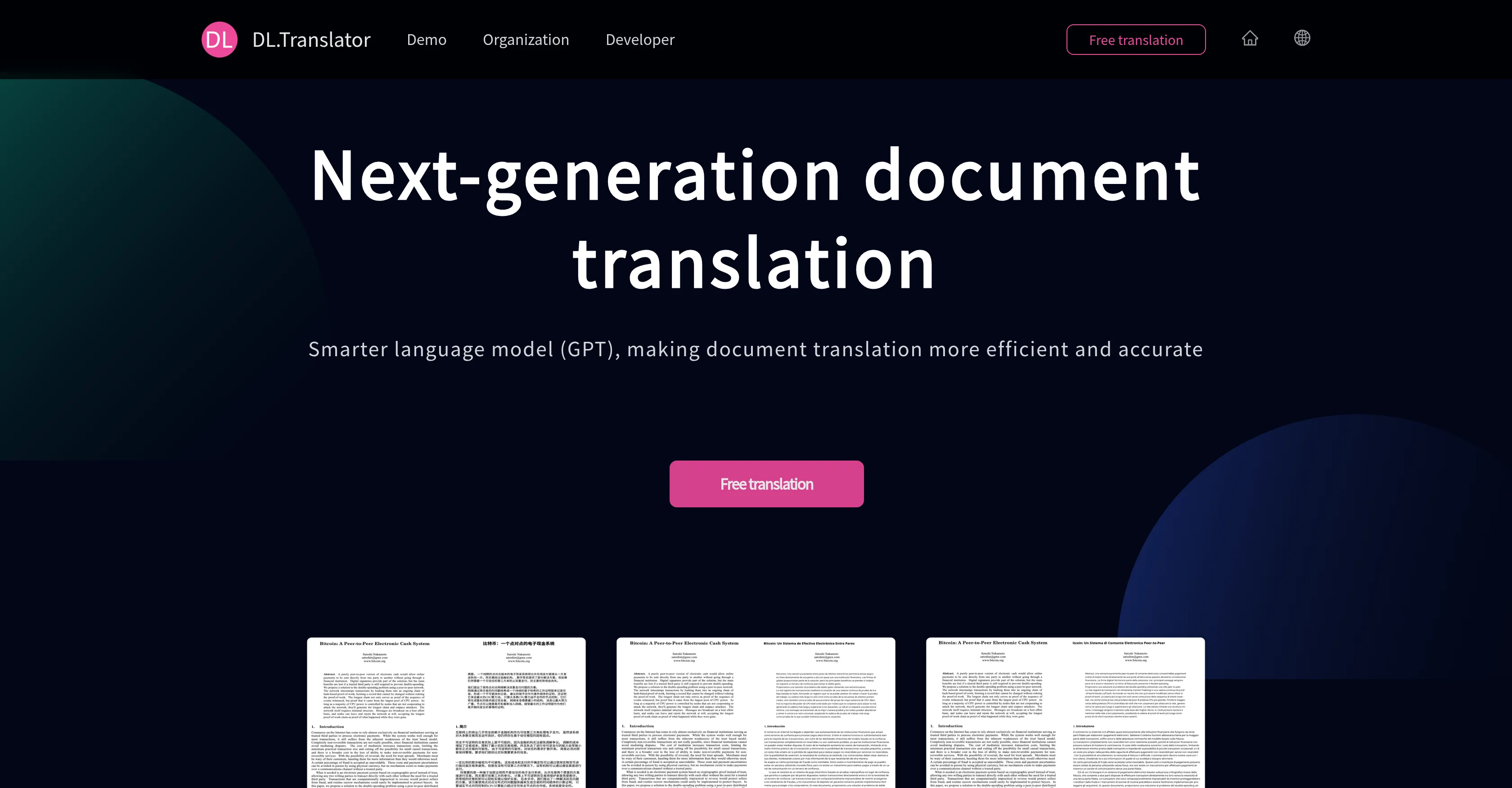 DLTranslator website