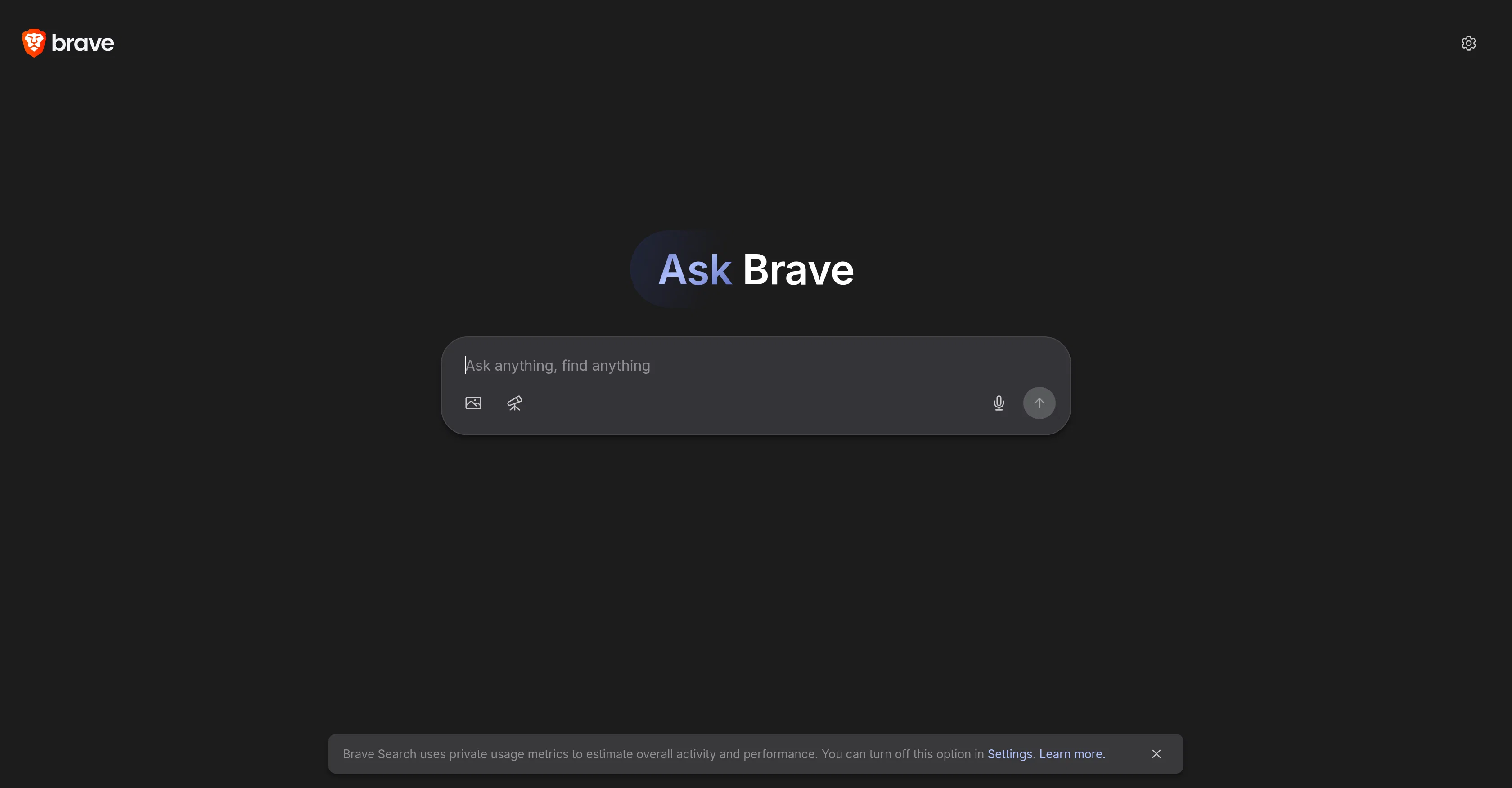 Ask Brave website
