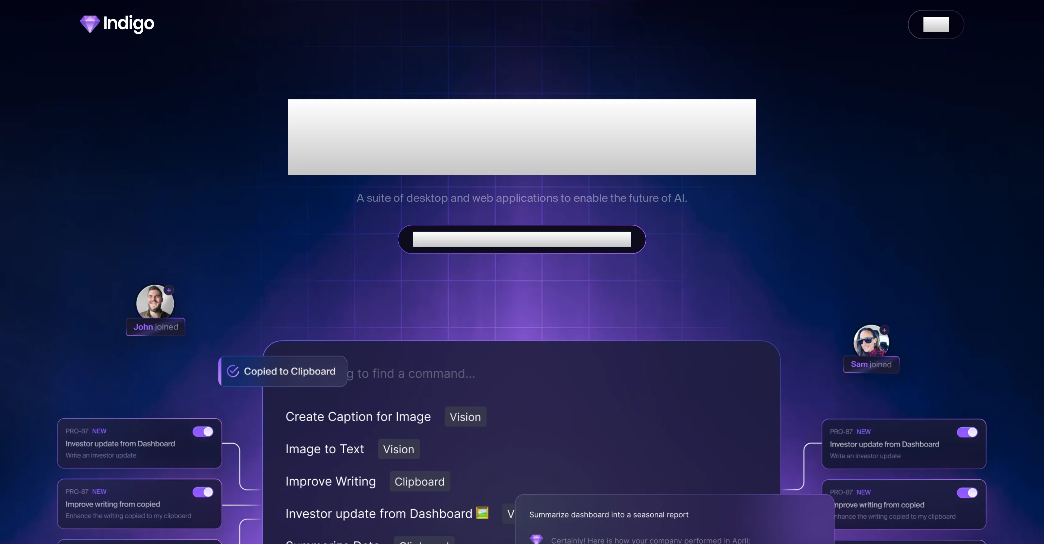 Indigo website