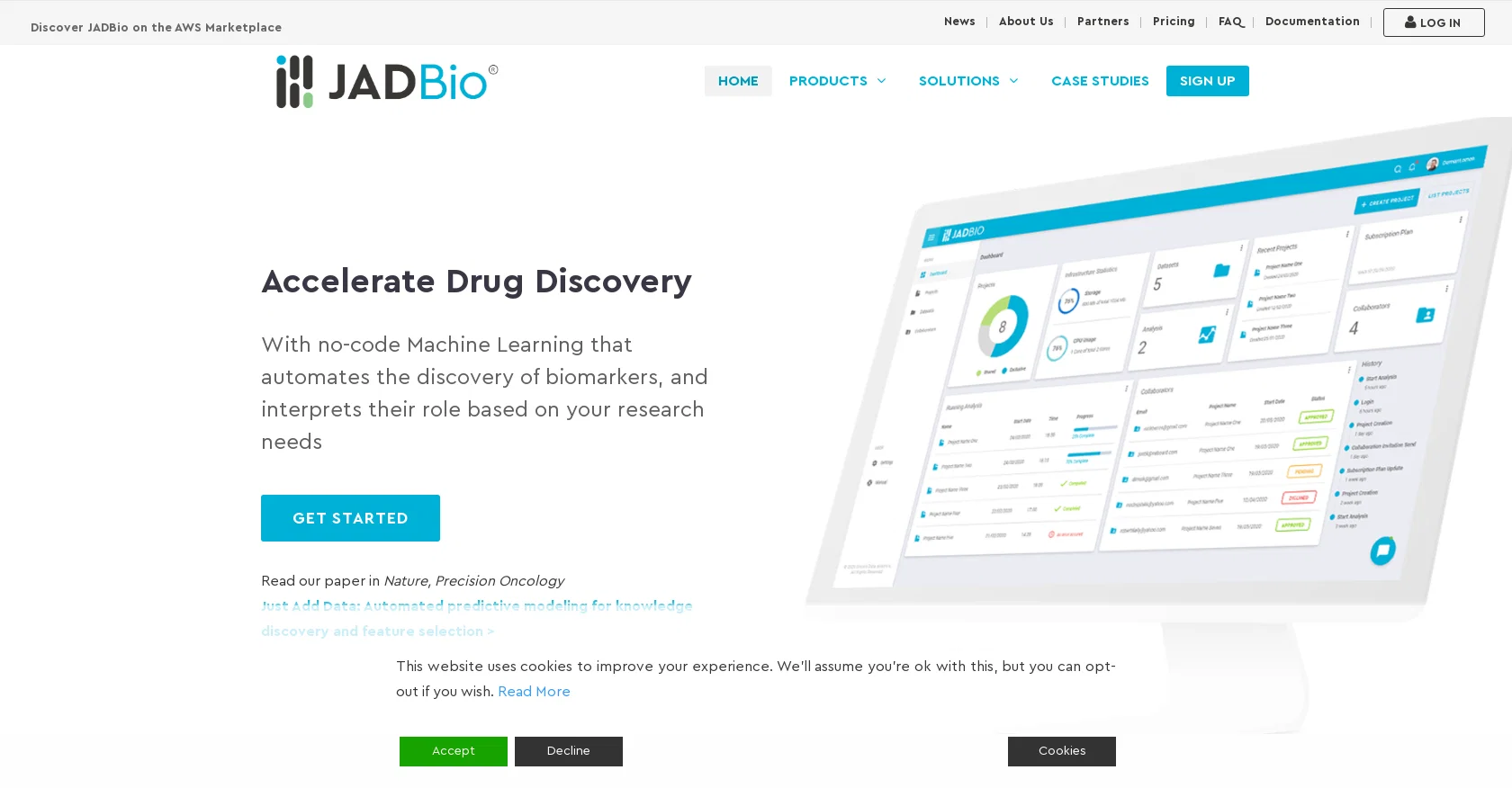 Jadbio website
