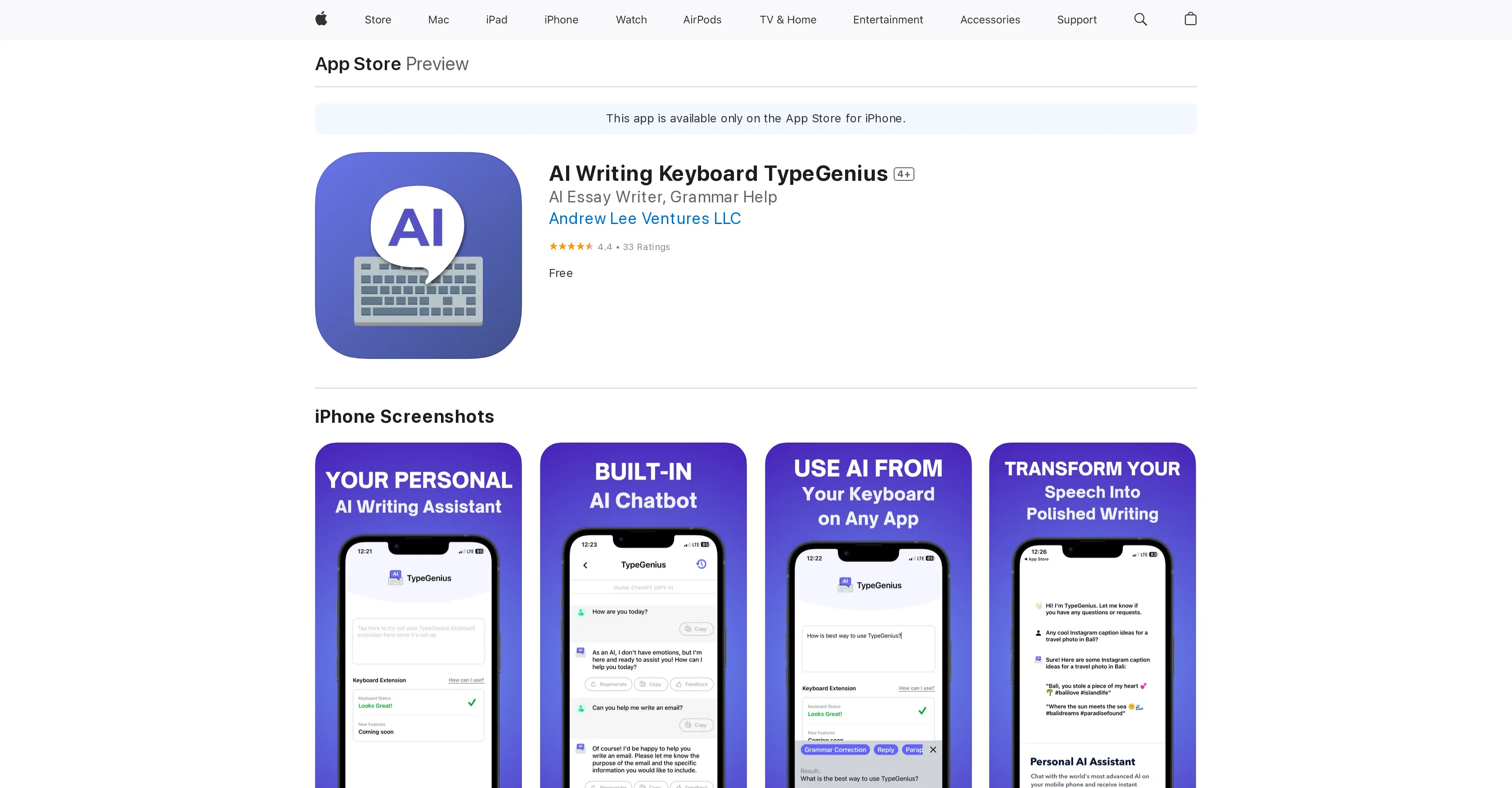 TypeGenius website