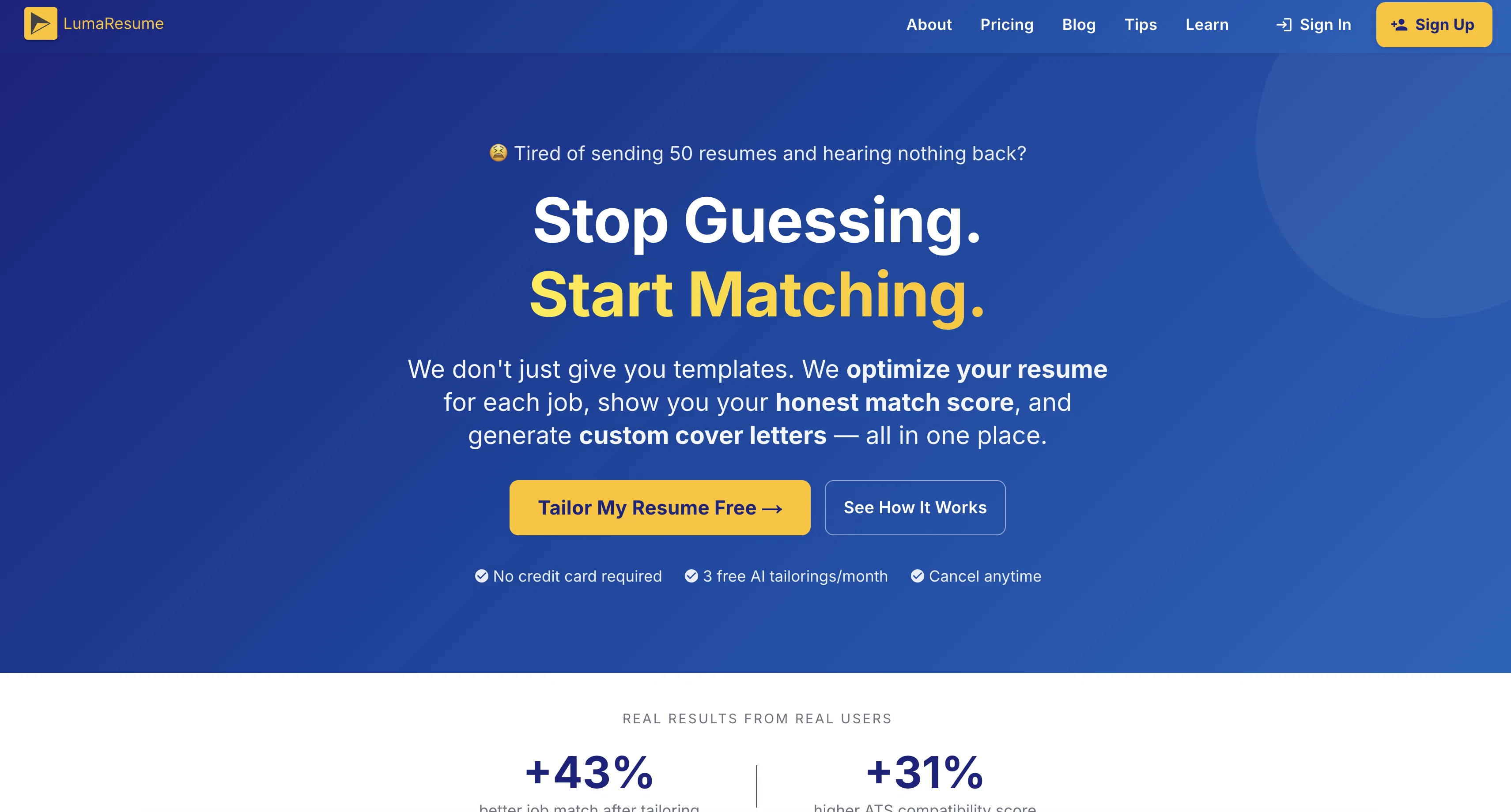 LumaResume website