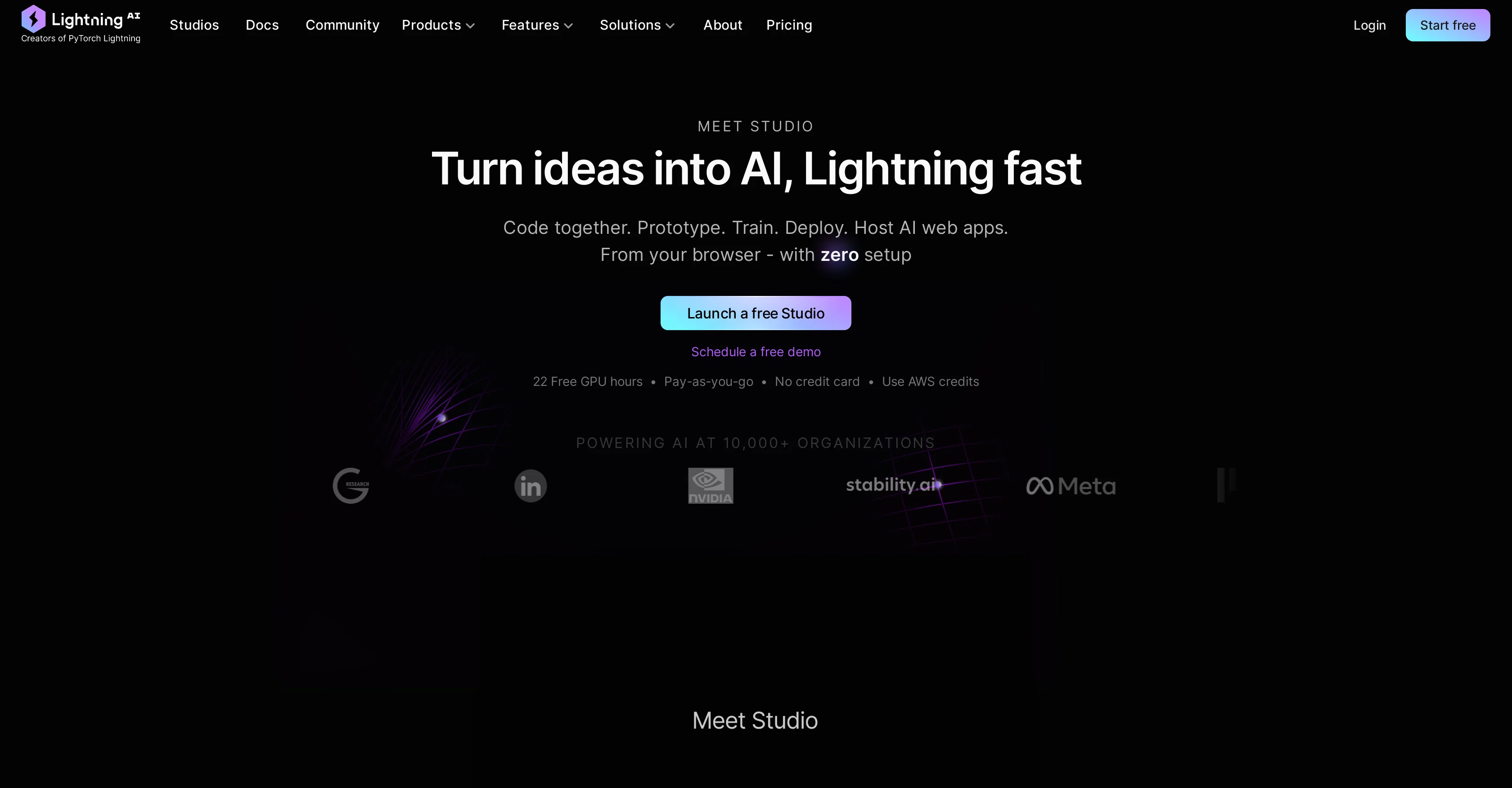 Lightning AI website