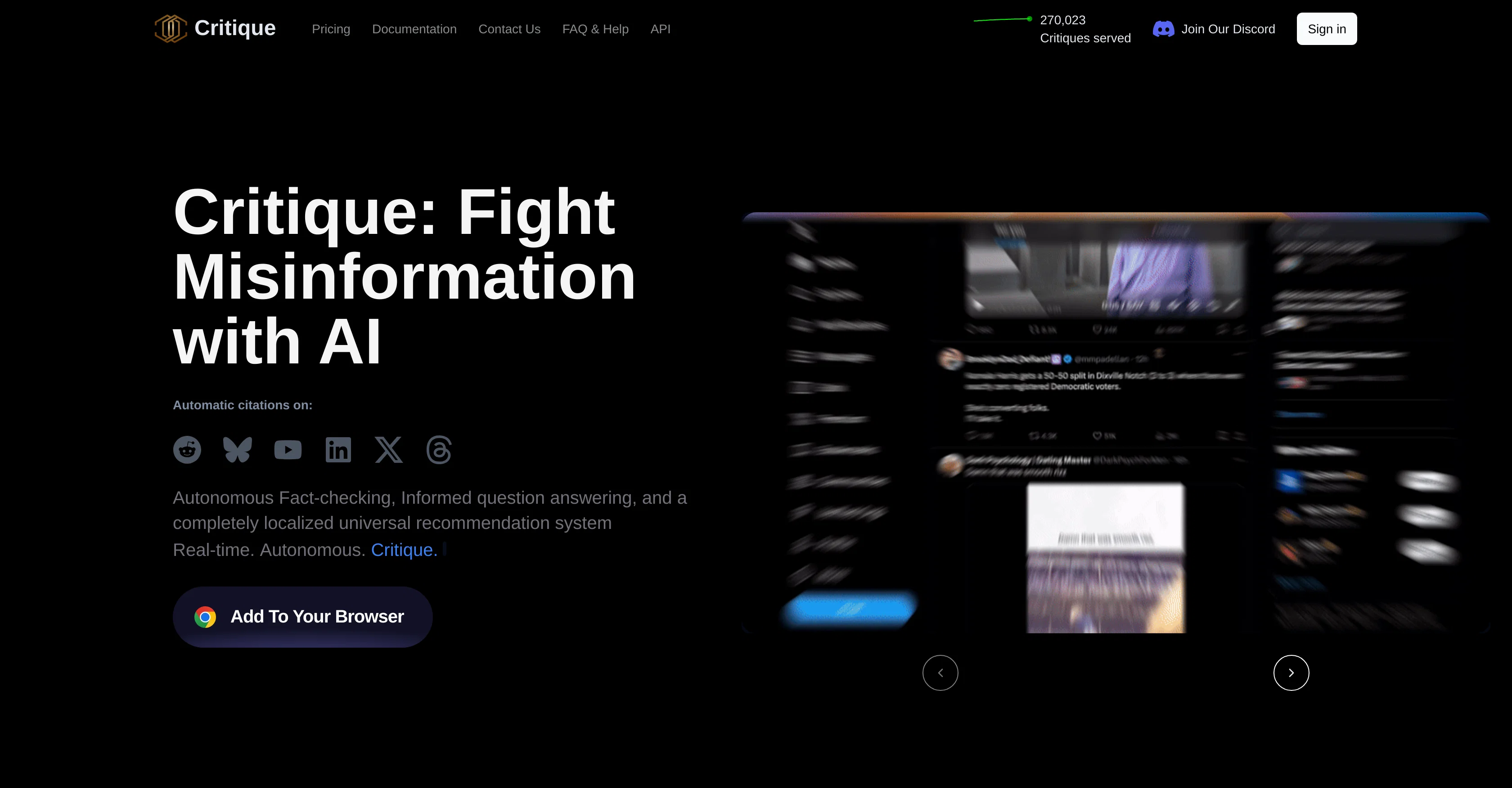 Critique website
