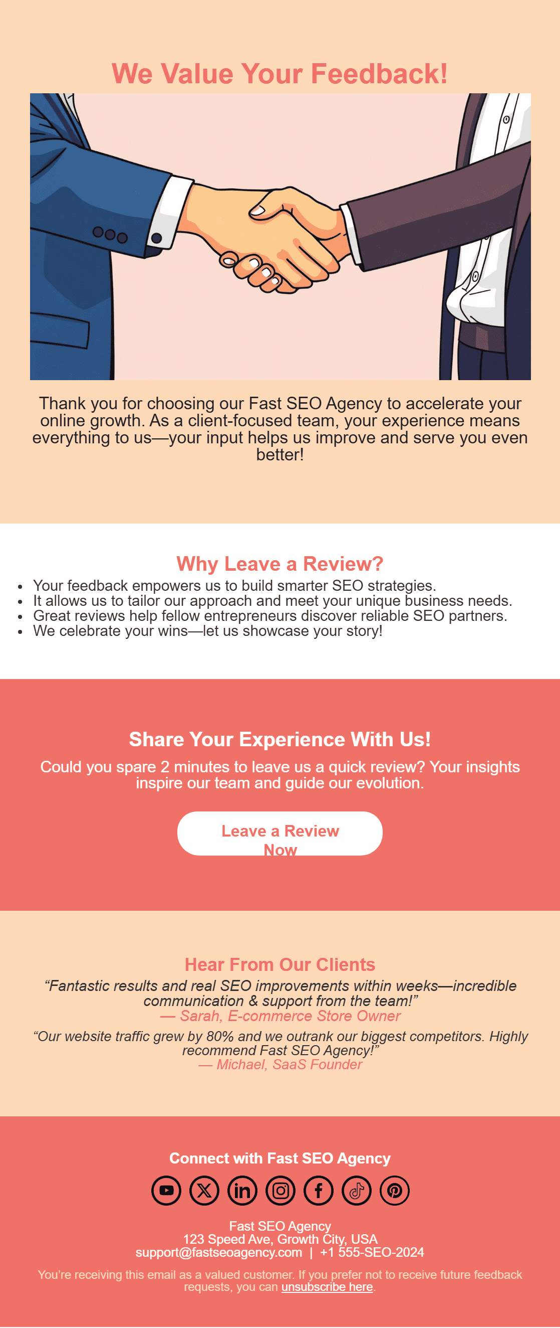 Customer Feedback Request Email