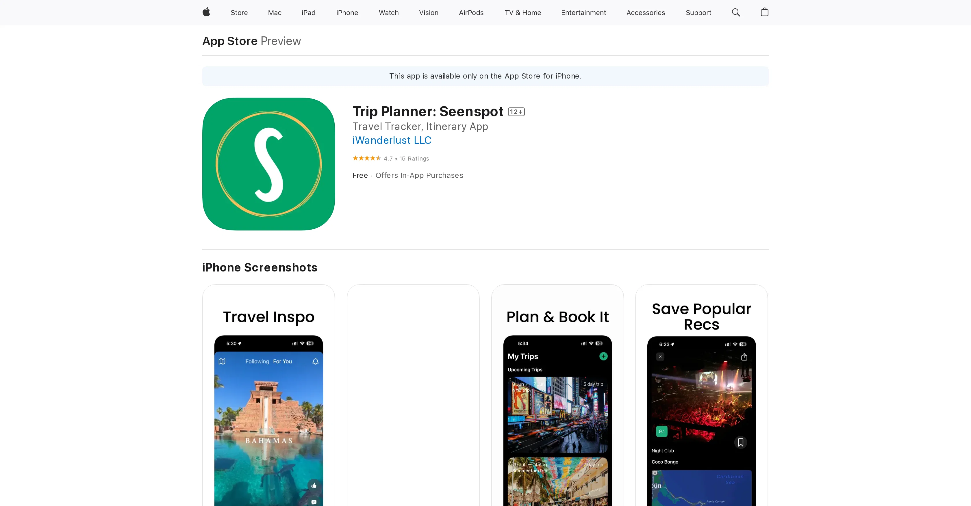 Seenspot website