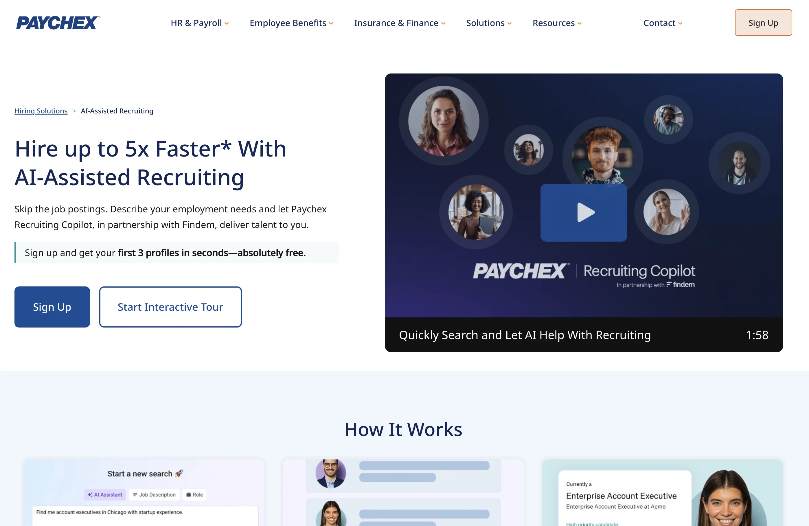 Paychex AI-Assisted Recruiting website