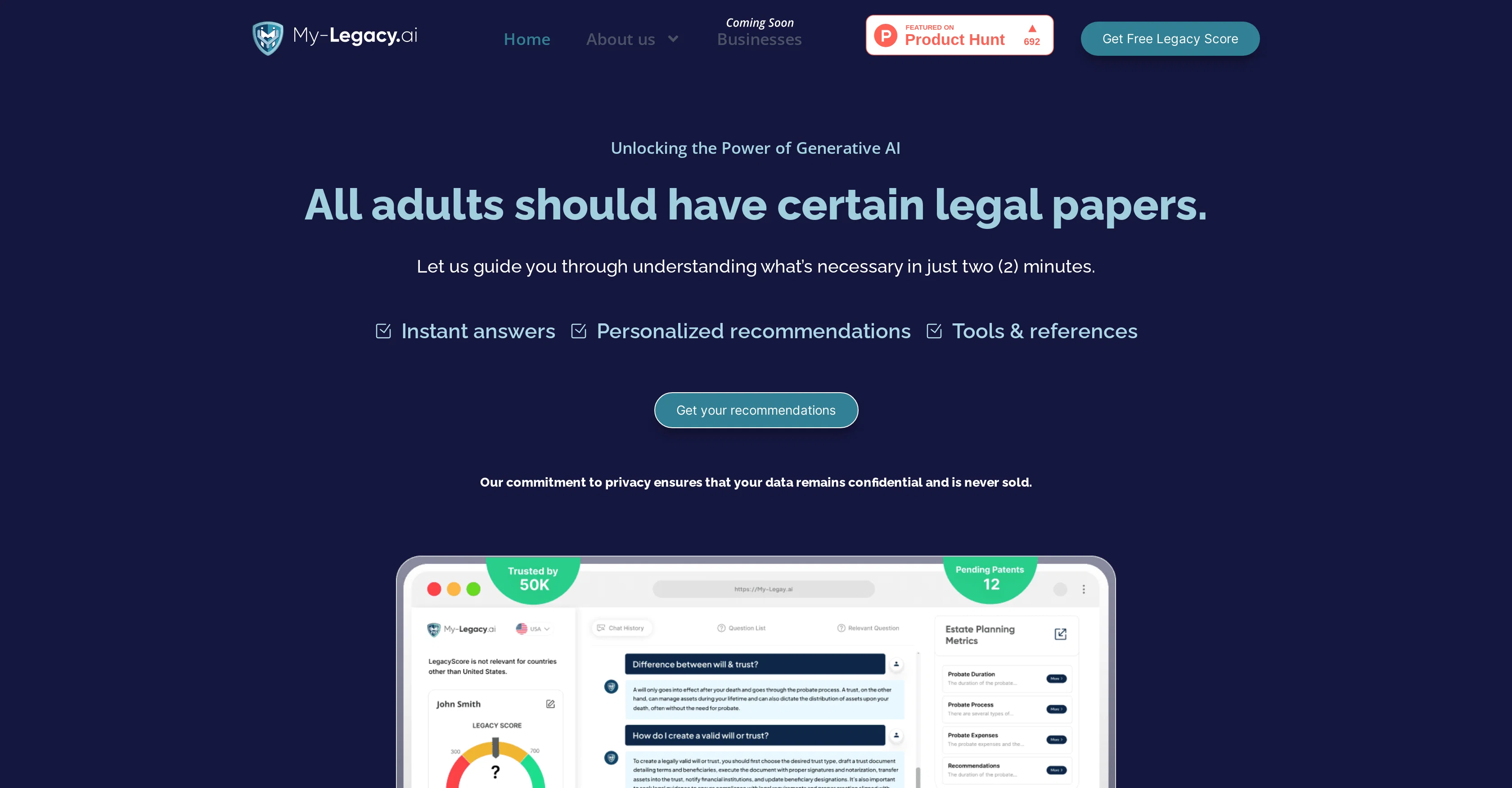 My-Legacy.ai website