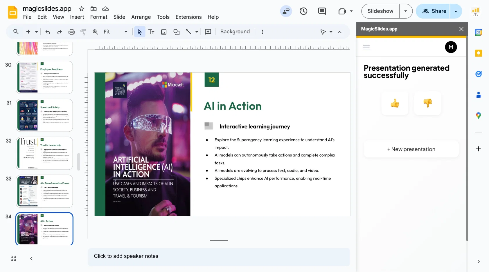 AI Slide Generator website