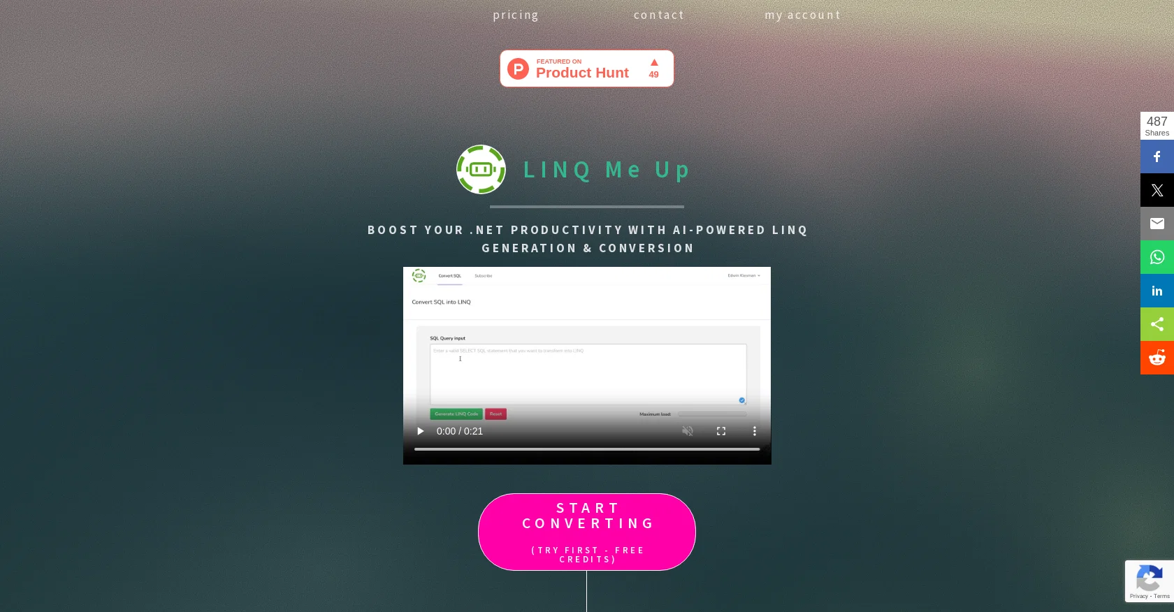 LINQ Me Up website