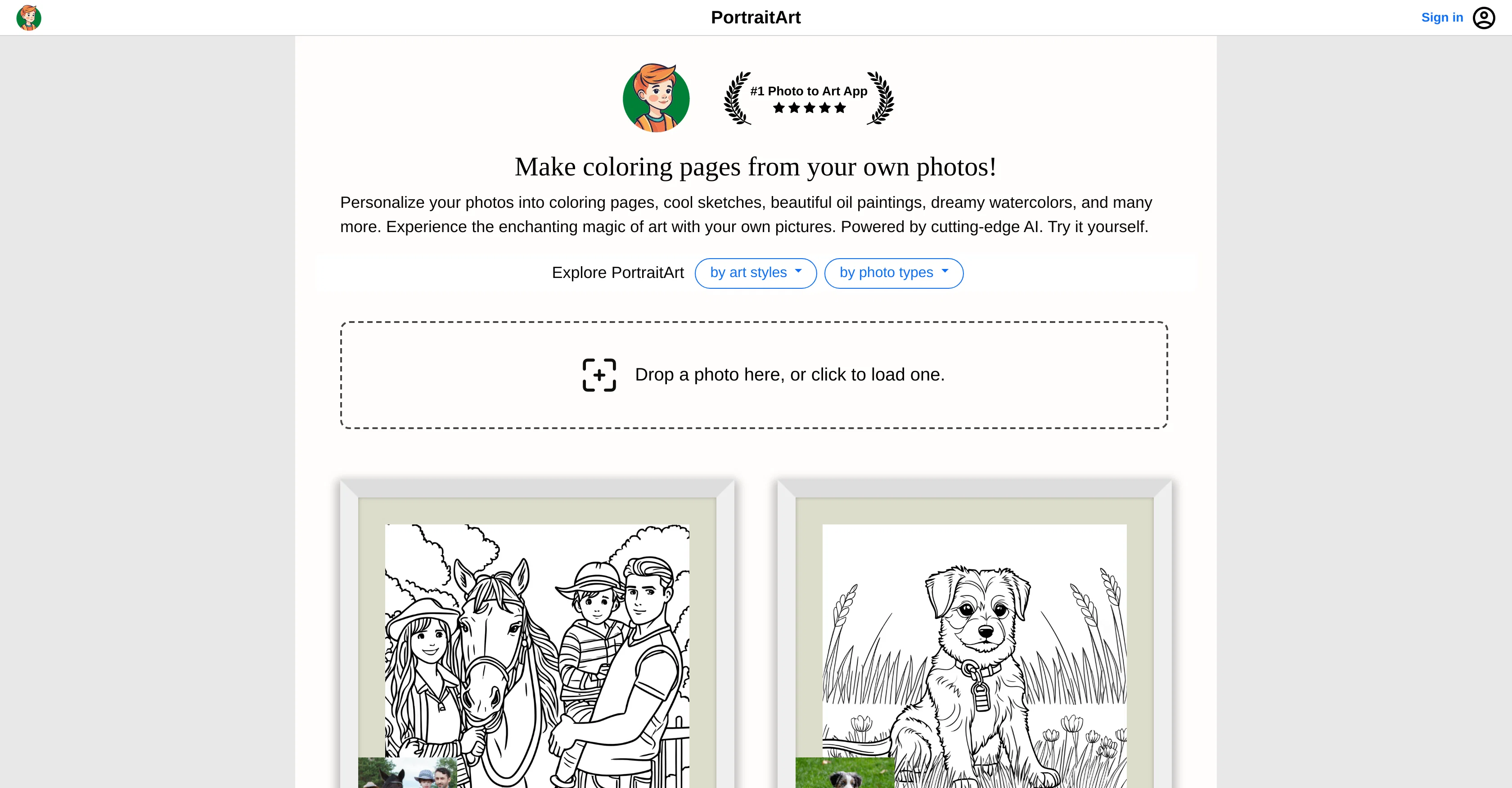 PortraitArt website