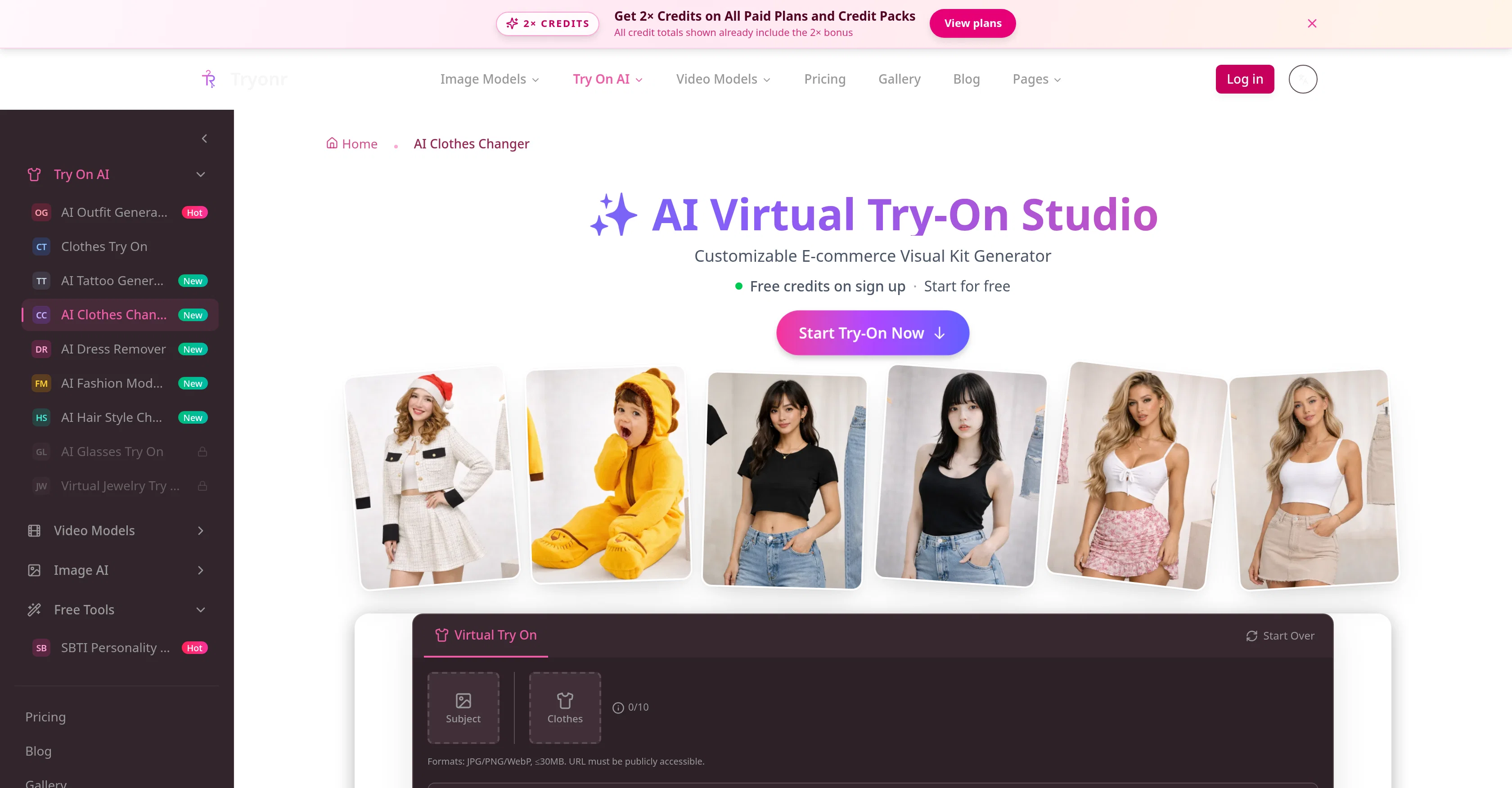 Tryonr | Clothes Changer website