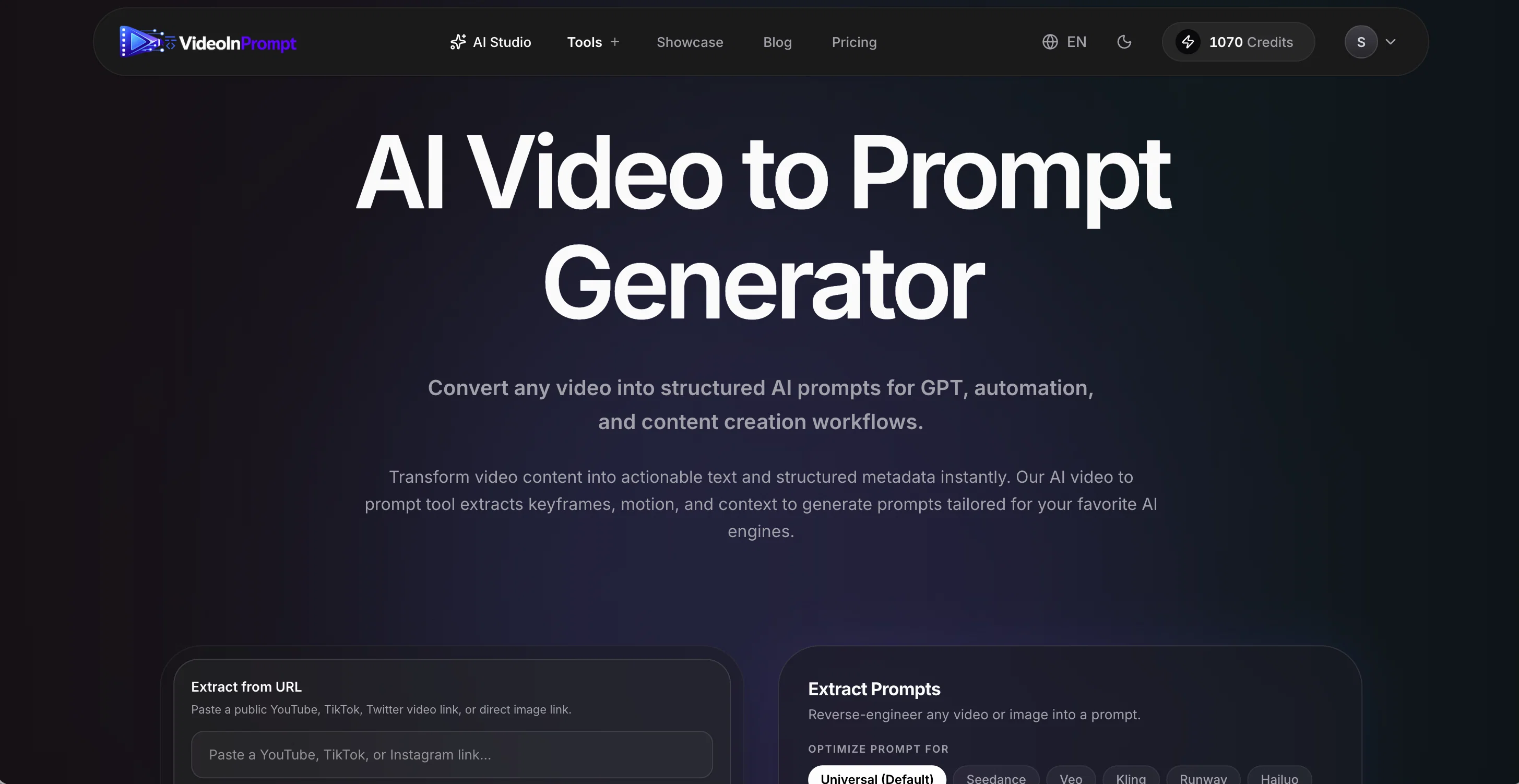 VideoInPrompt website