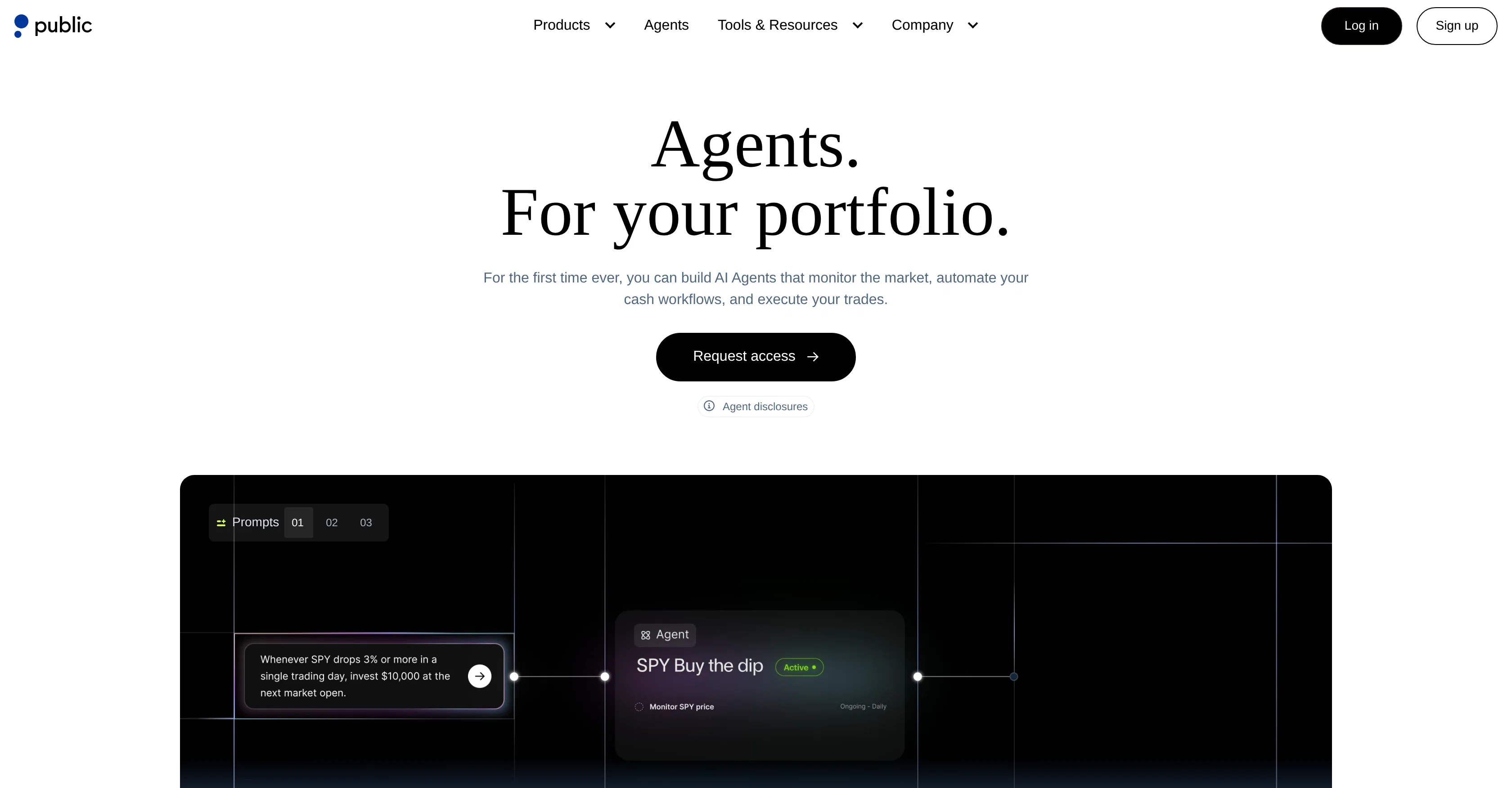 Public | AI Agents for Investing website