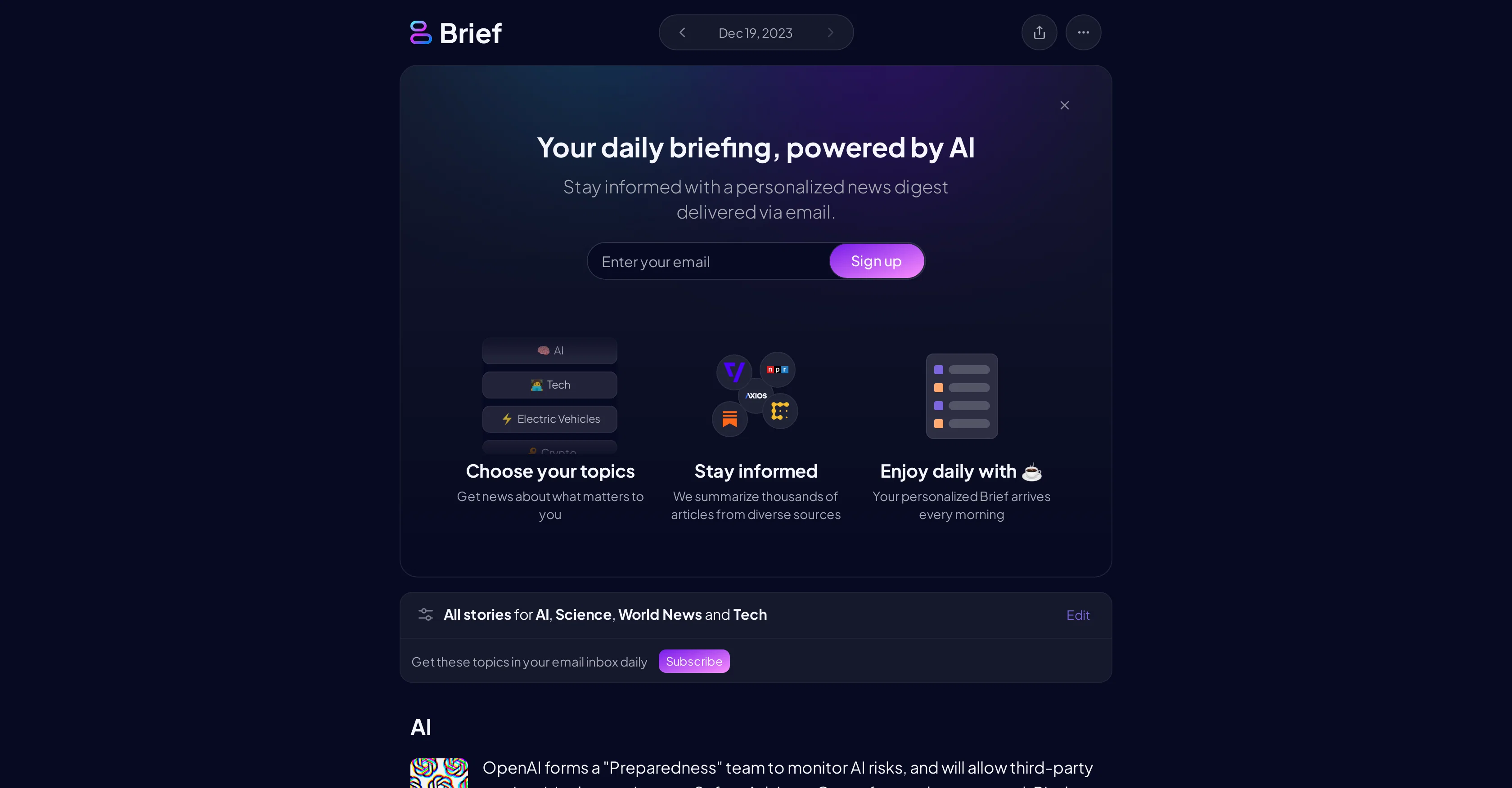 Brief News website