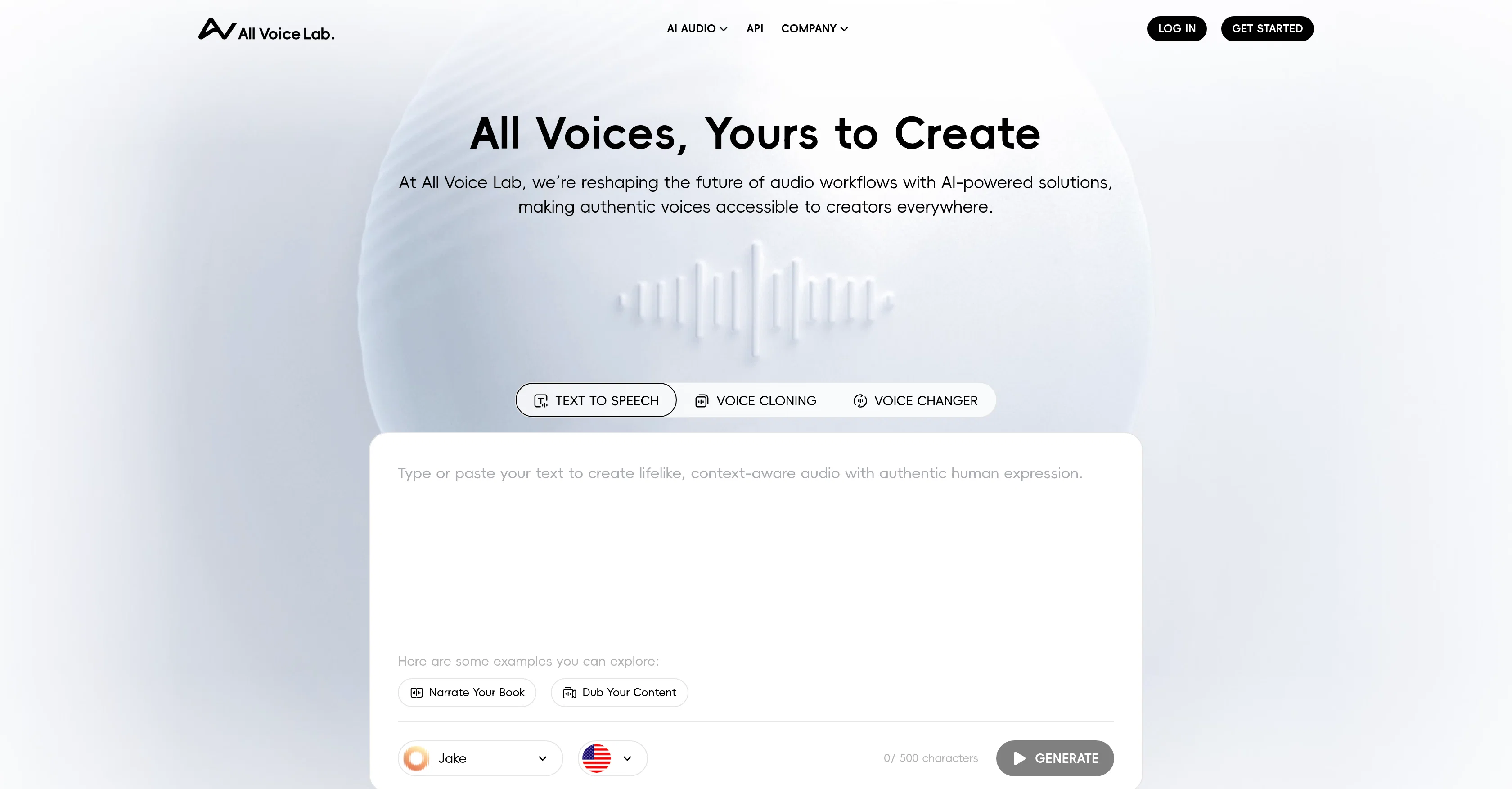 All Voice Lab website