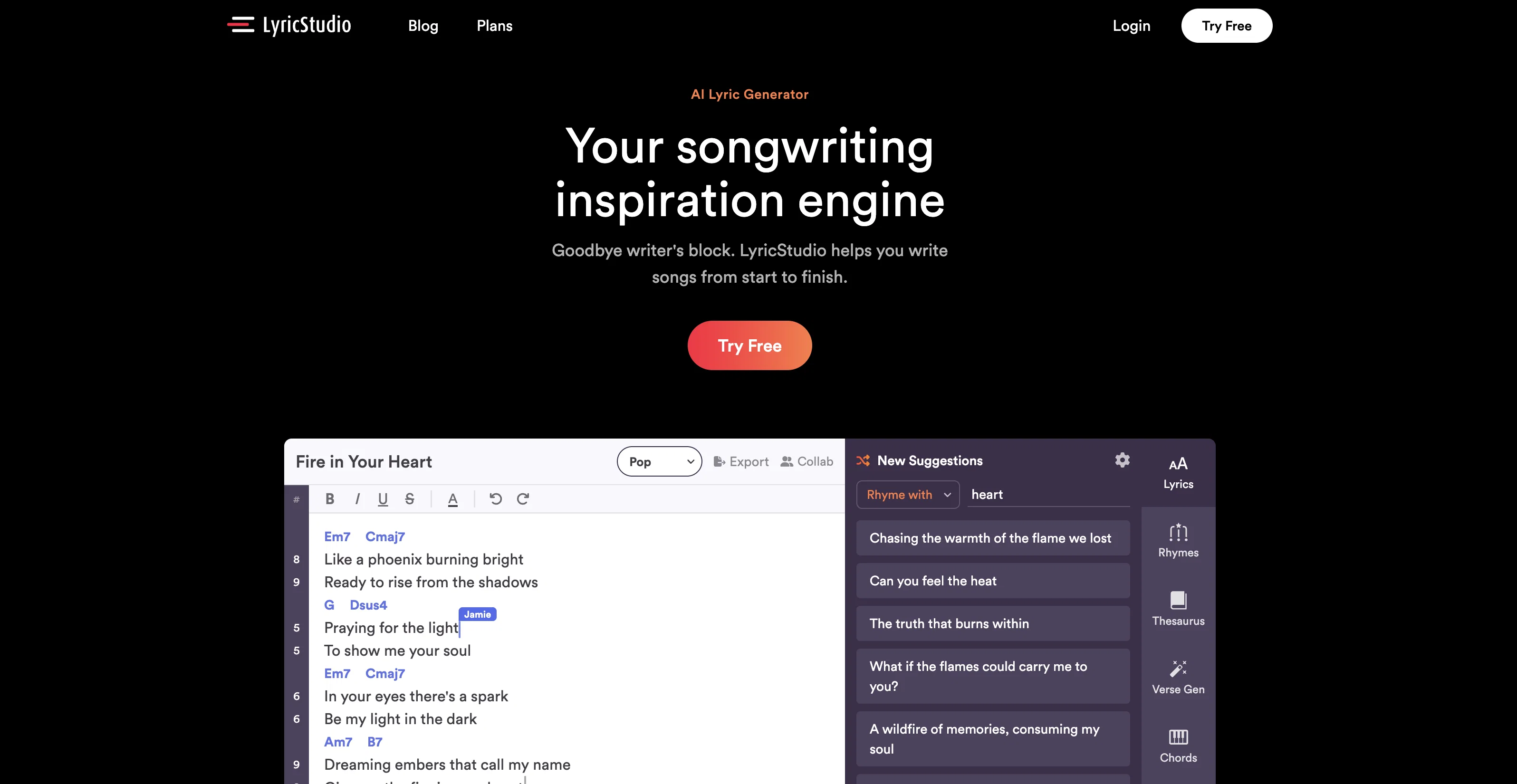 Lyric Studio website